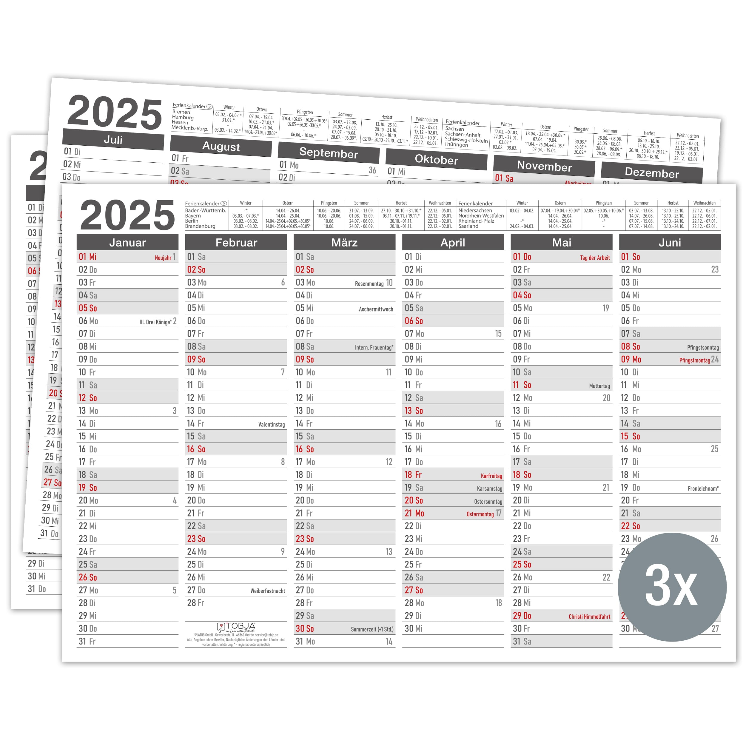 Tafelkalender 2025 "Anthrazit"