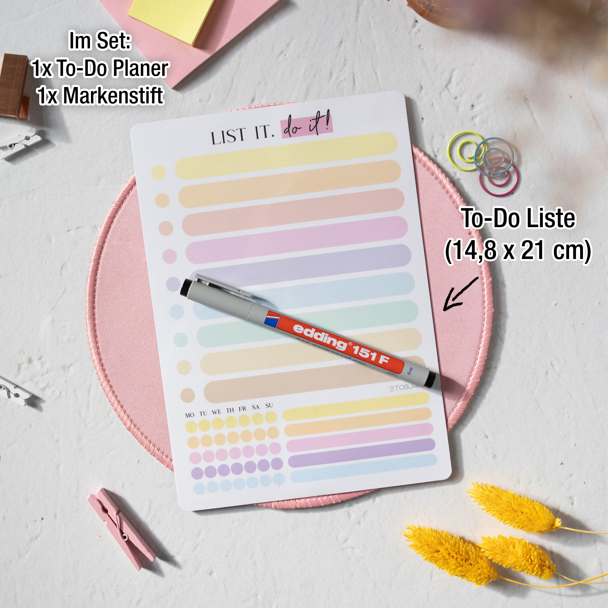 To-do Liste magnetisch A5 inkl. Stift | Habit-Tracker