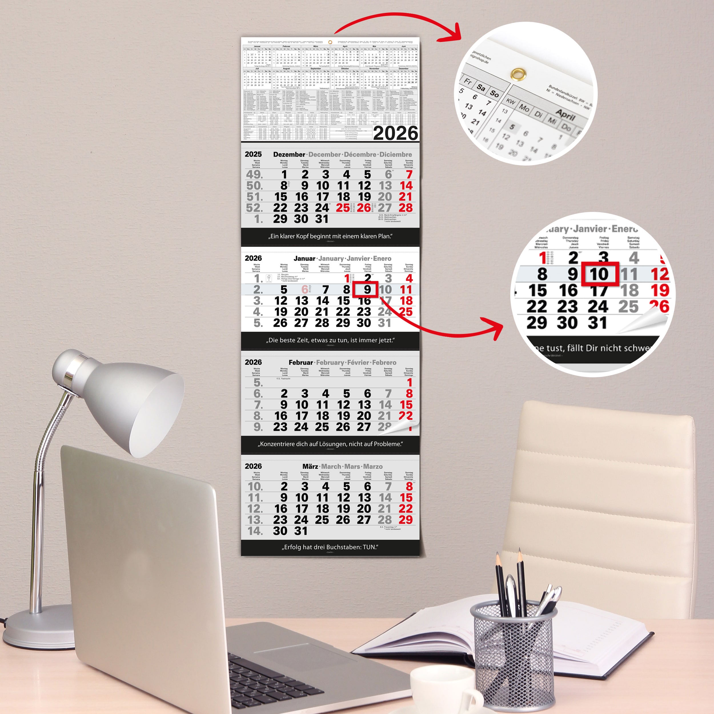 4 Monatskalender 2026 Wandkalender 4 Monatskalender 2026 Wandkalender