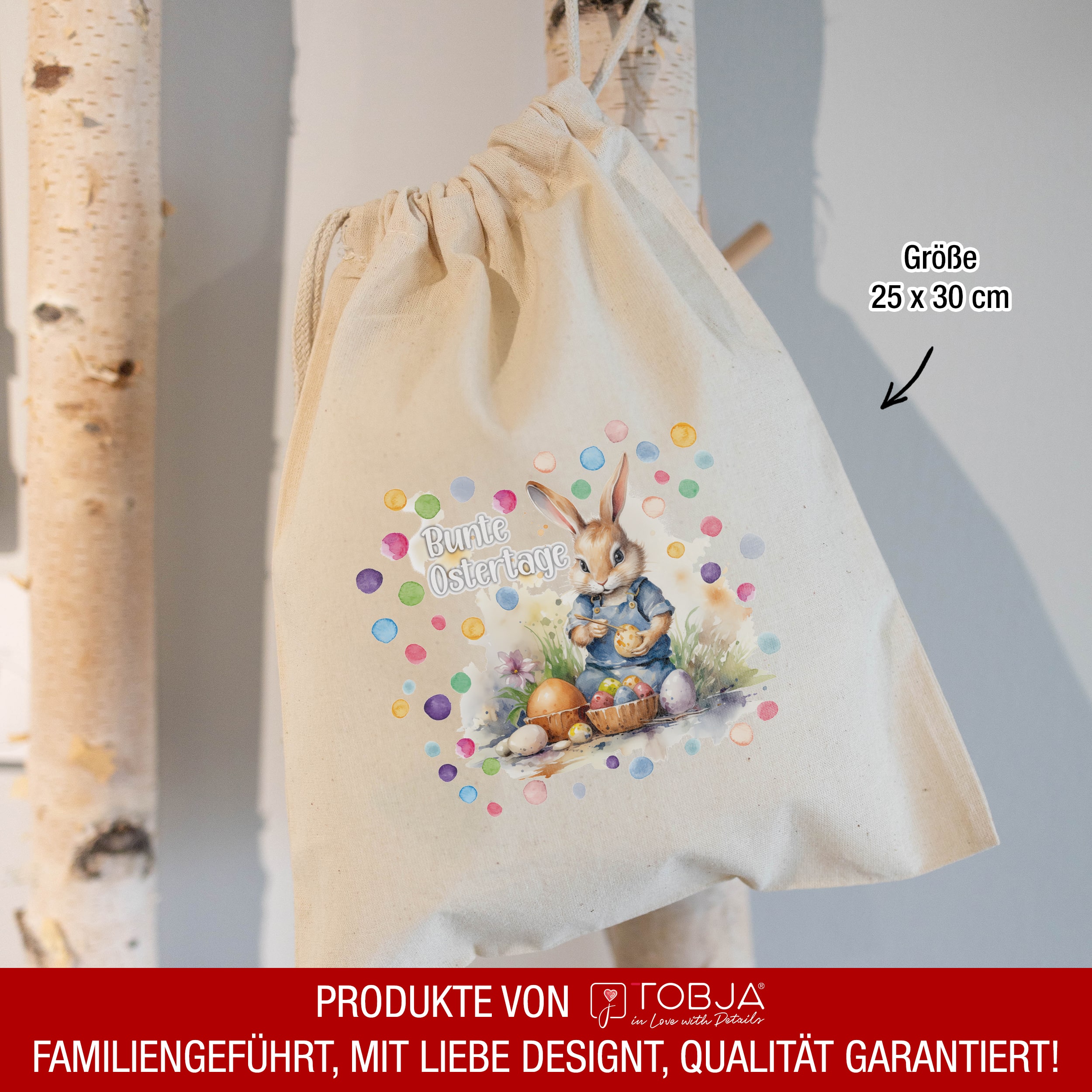 Osterbeutel Hasen Bunt 3x Osterbeutel Hasen Bunt 3x