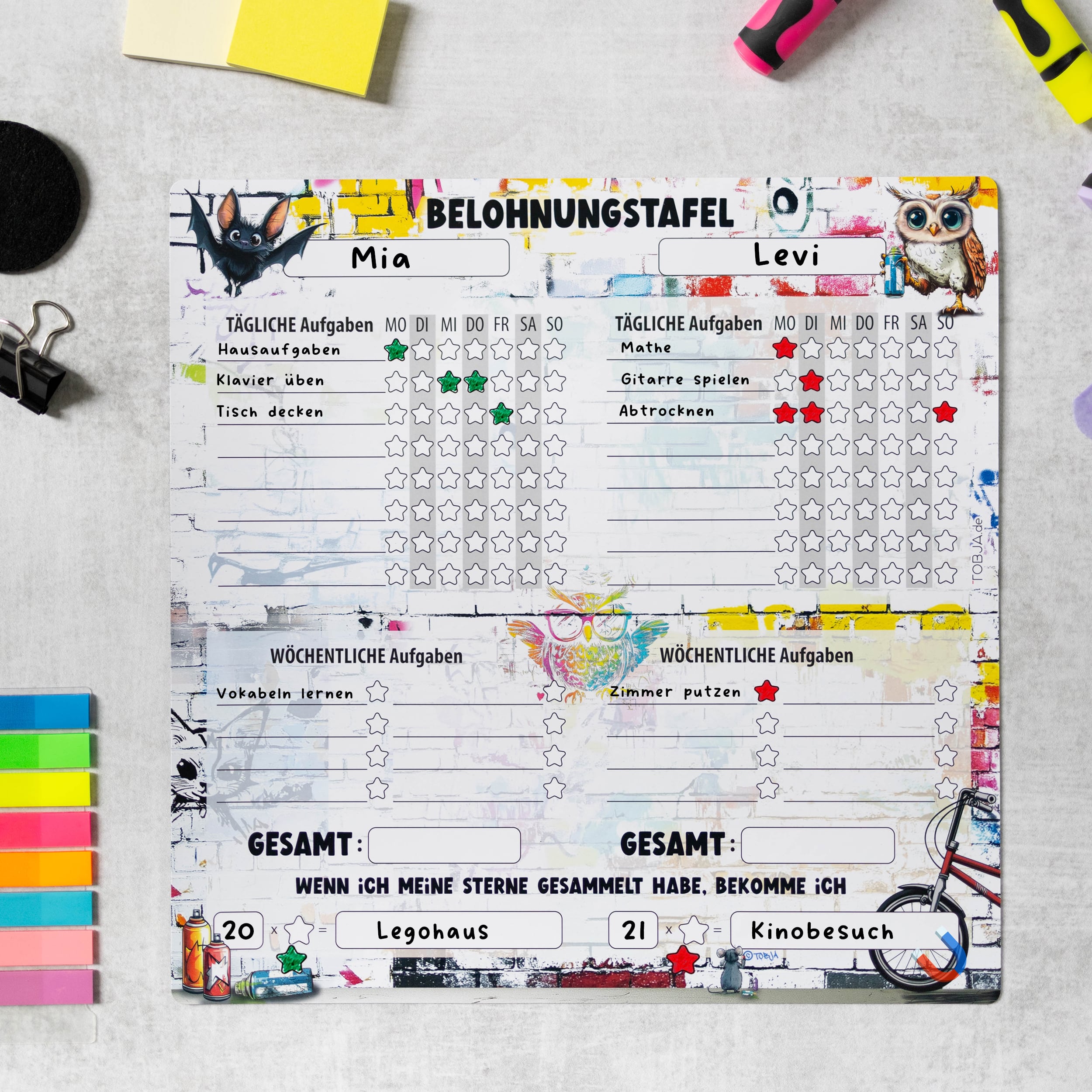 Belohnungstafel für zwei, Graffiti magnetisch 