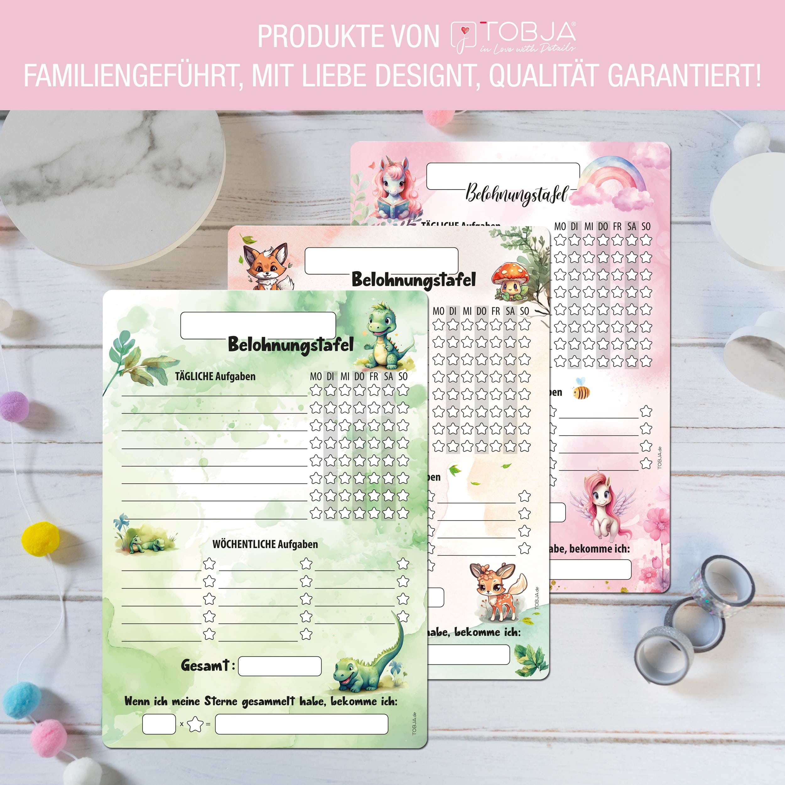 Belohnungstafel A4 magnetisch-Einhorn Belohnungstafel A4 magnetisch Einhorn + 4 Markenstifte