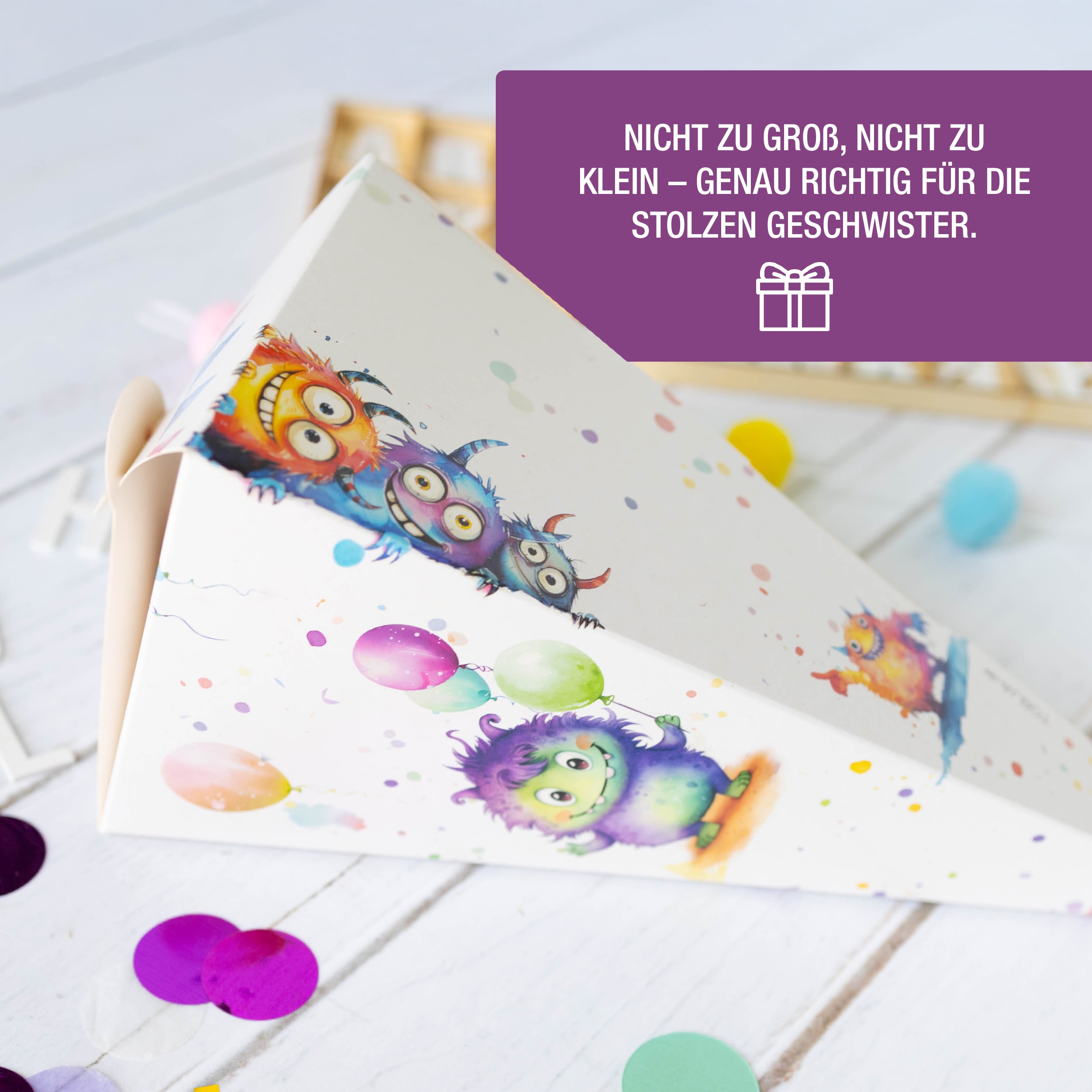 Mini Schultüte Monster Design