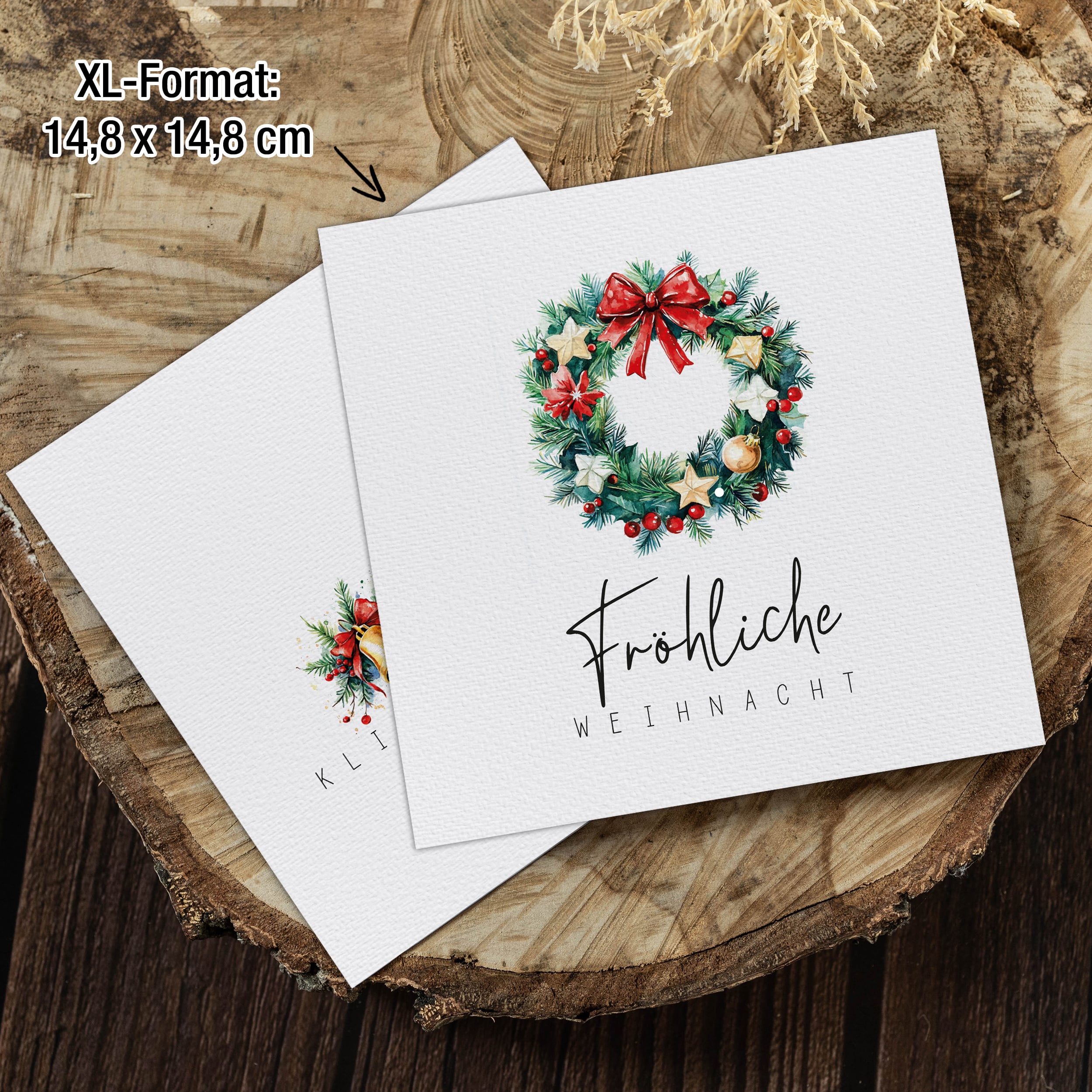 XXL Weihnachtskarten Set inkl. Stickern – 10er Set