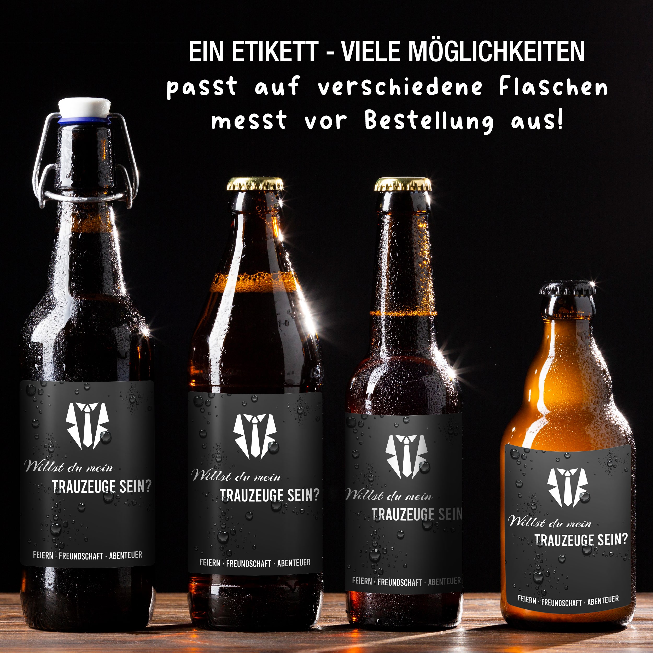 Trauzeuge Aufkleber Black