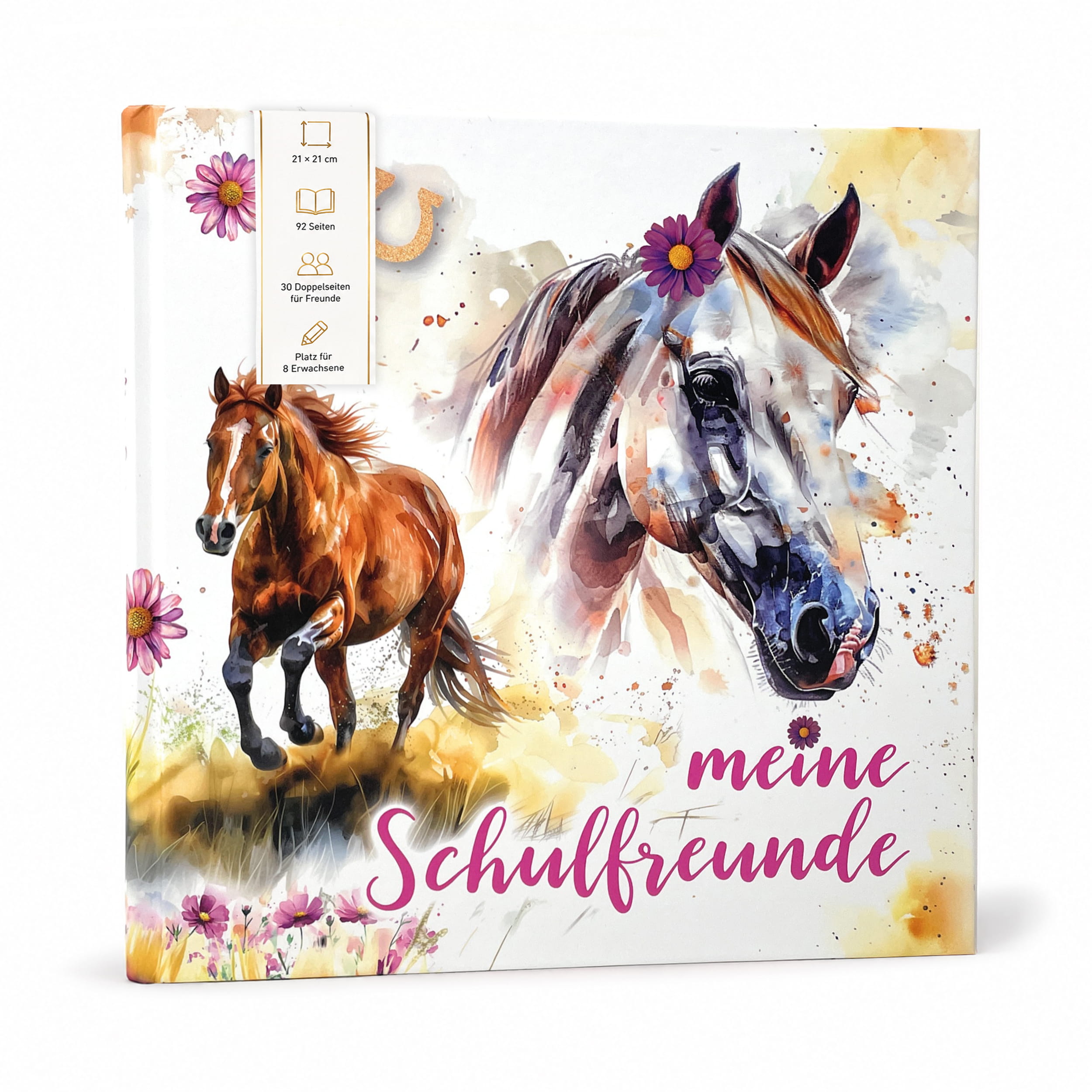 Freundebuch Grundschule Pferde – 21 x 21 cm Hardcover
