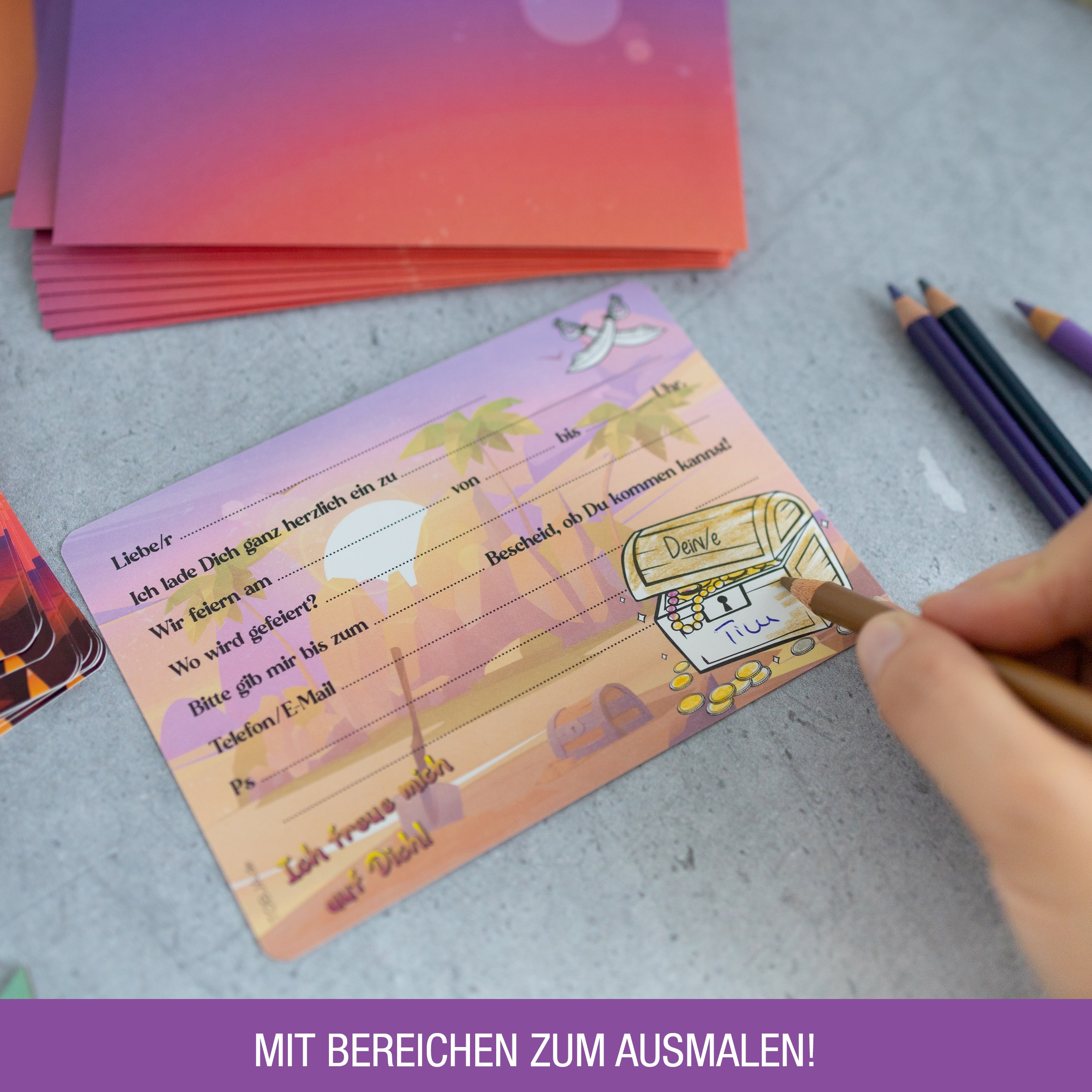12 Einladungskarten inkl. Umschläge "Piraten Party" 12 Einladungskarten inkl. Umschläge "Piraten Party"