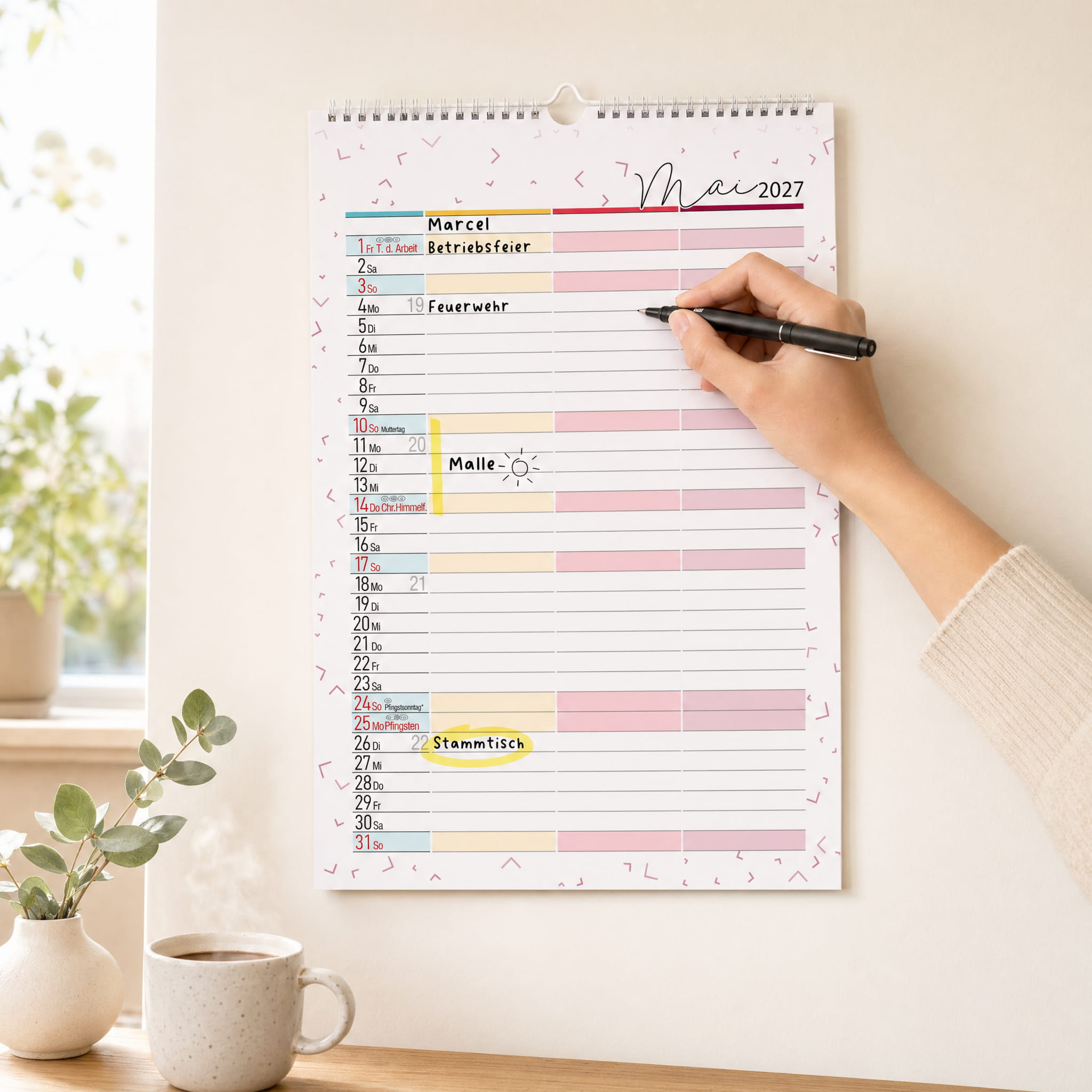 Paarkalender 2027 A4 – 3 Spalten