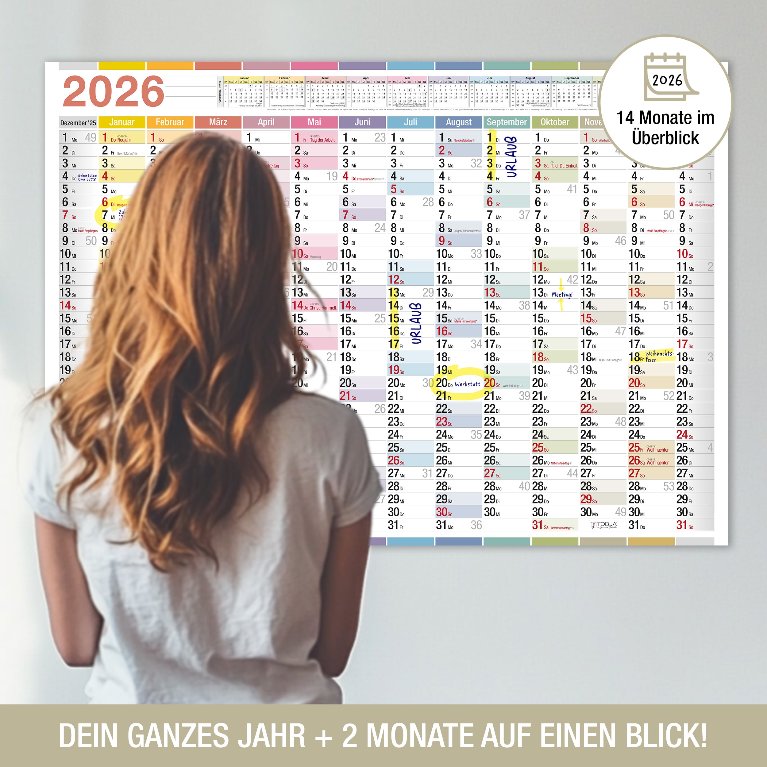 Wandkalender A1 2026 "bunt" Wandkalender A1 2026 "bunt"