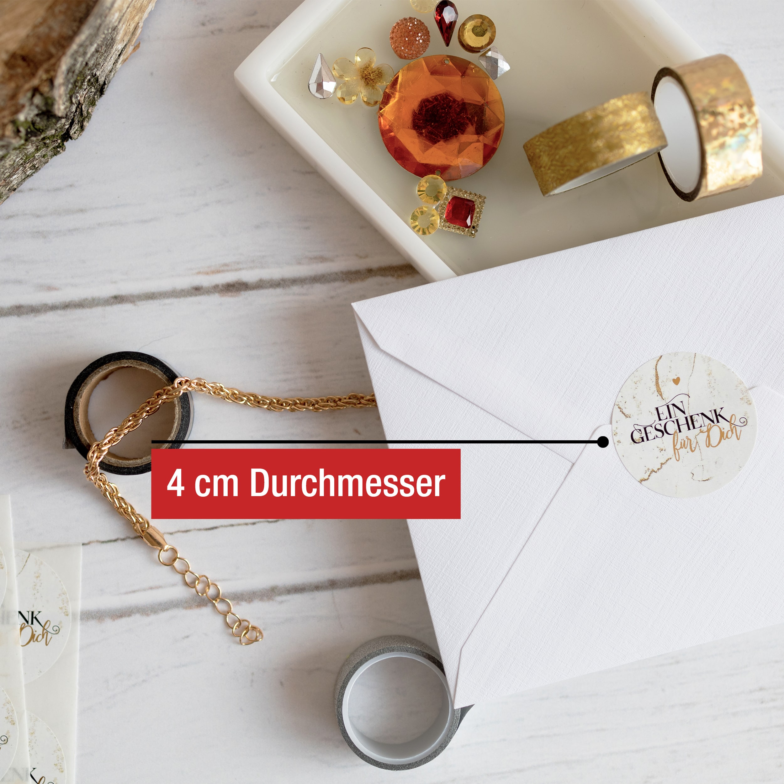 "Ein Geschenk für Dich" Aufkleber Gold "Ein Geschenk für Dich" Aufkleber Gold