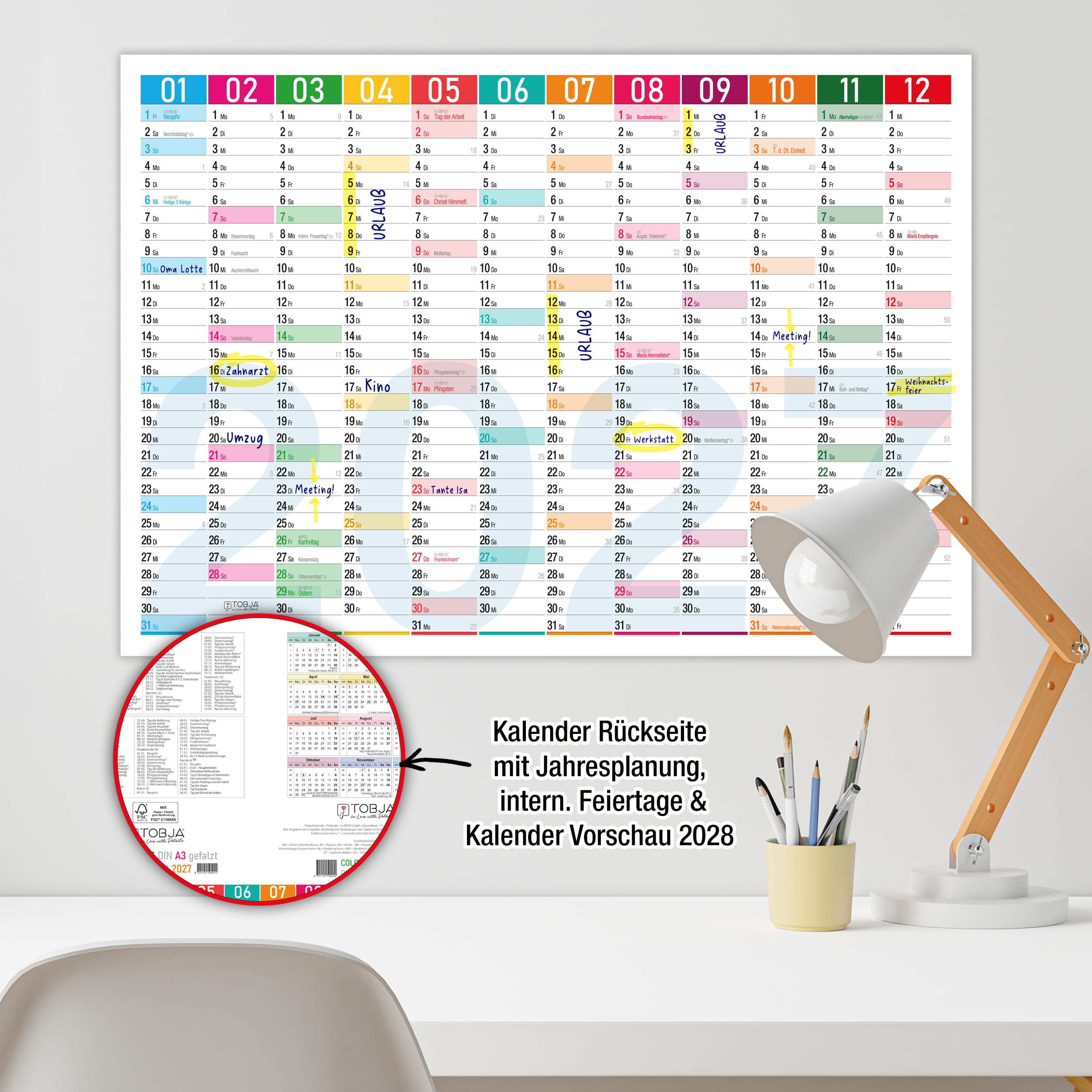 Wandkalender A3 2026