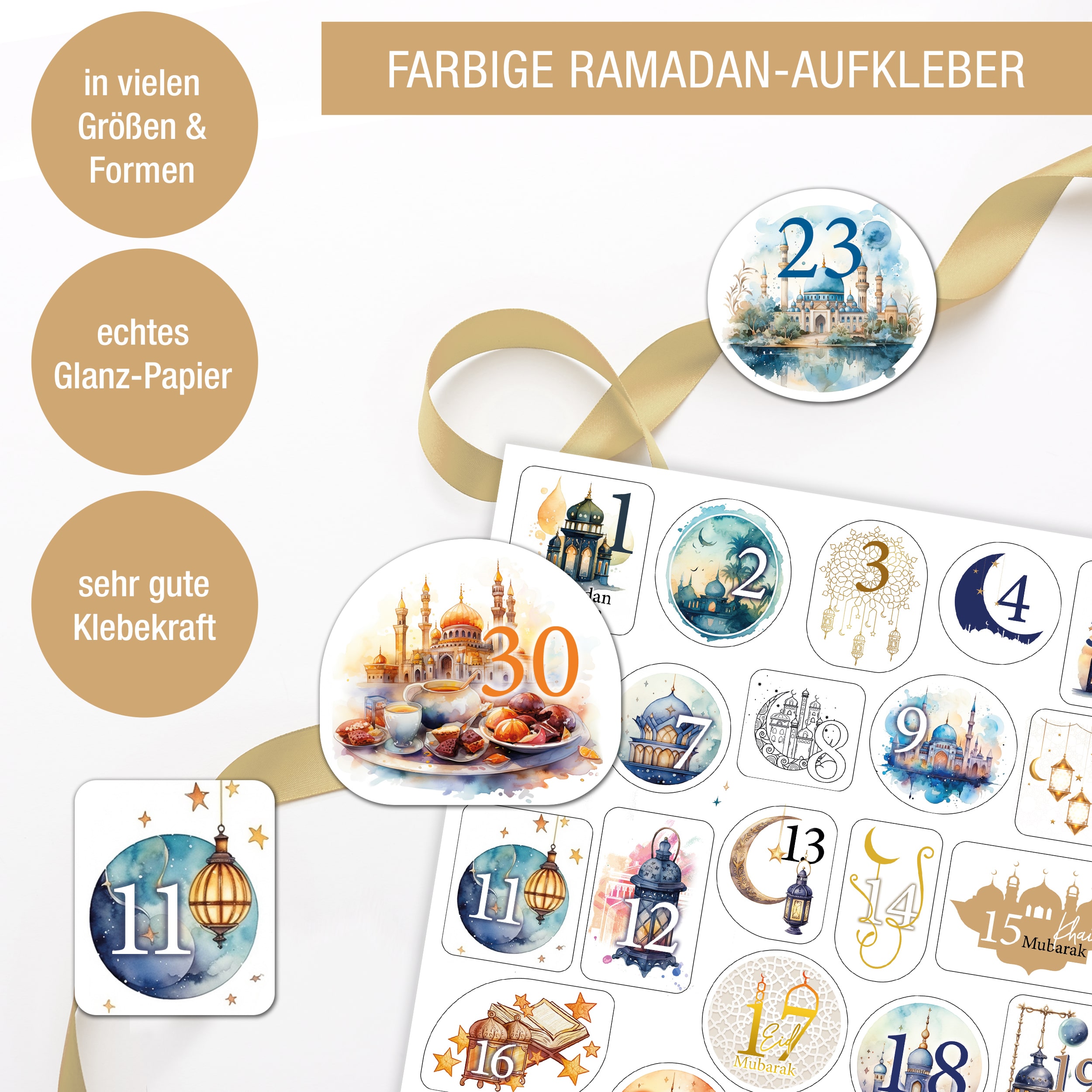 Ramadan Aufkleber Set 30x