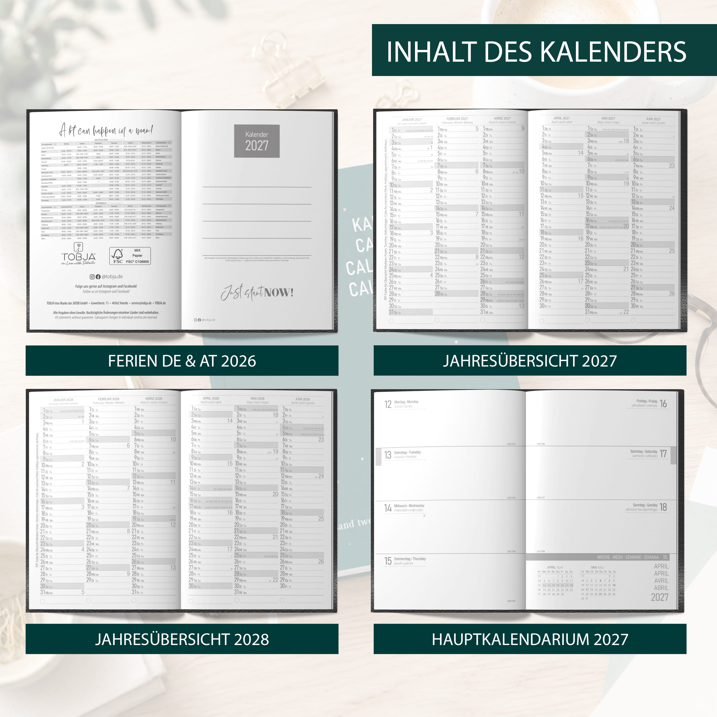 PlanWise Sage Buchkalender 2027 A5