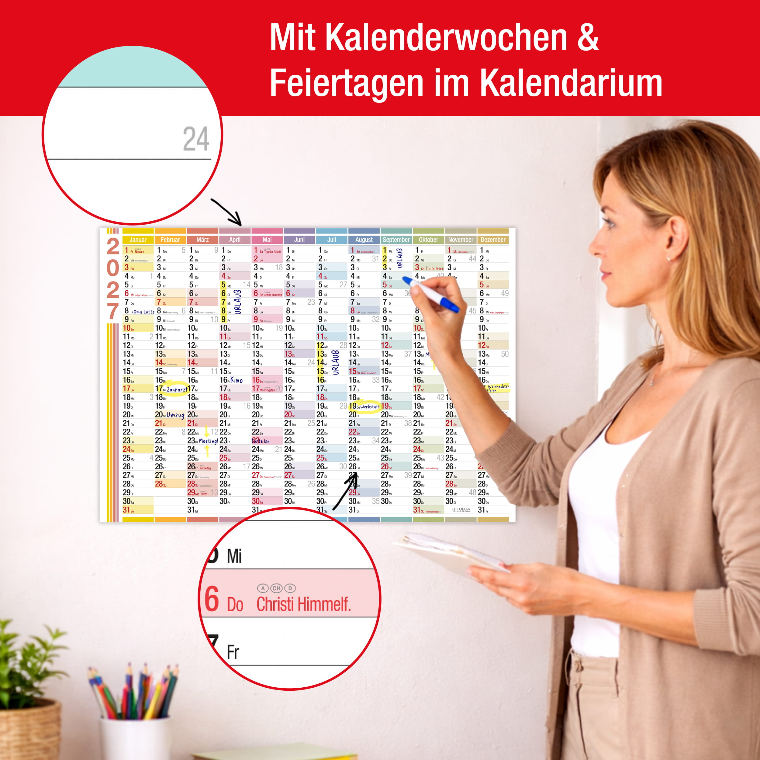 Wandkalender 2027 A3 Color Line