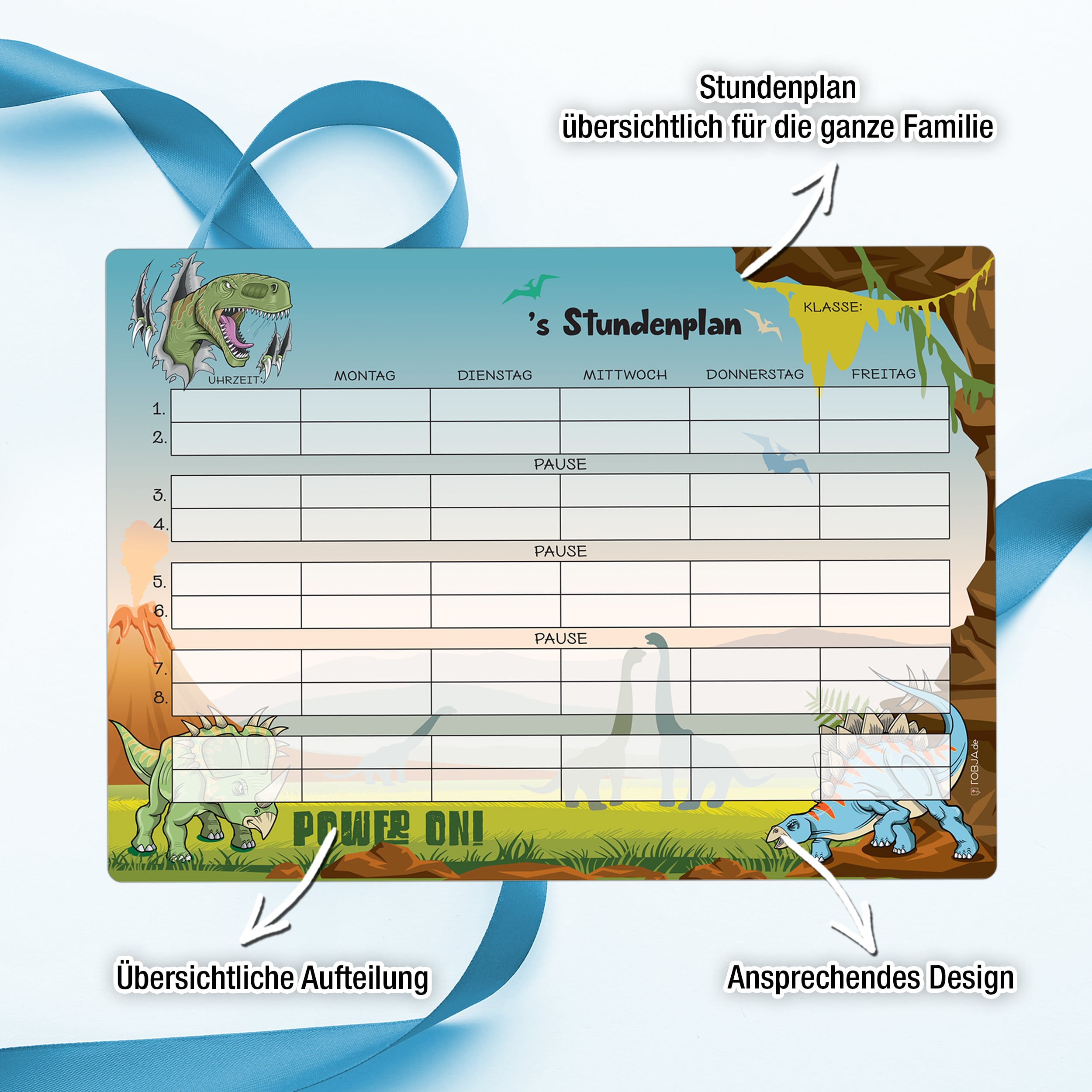 Stundenplan magnetisch "Dinosaurier"