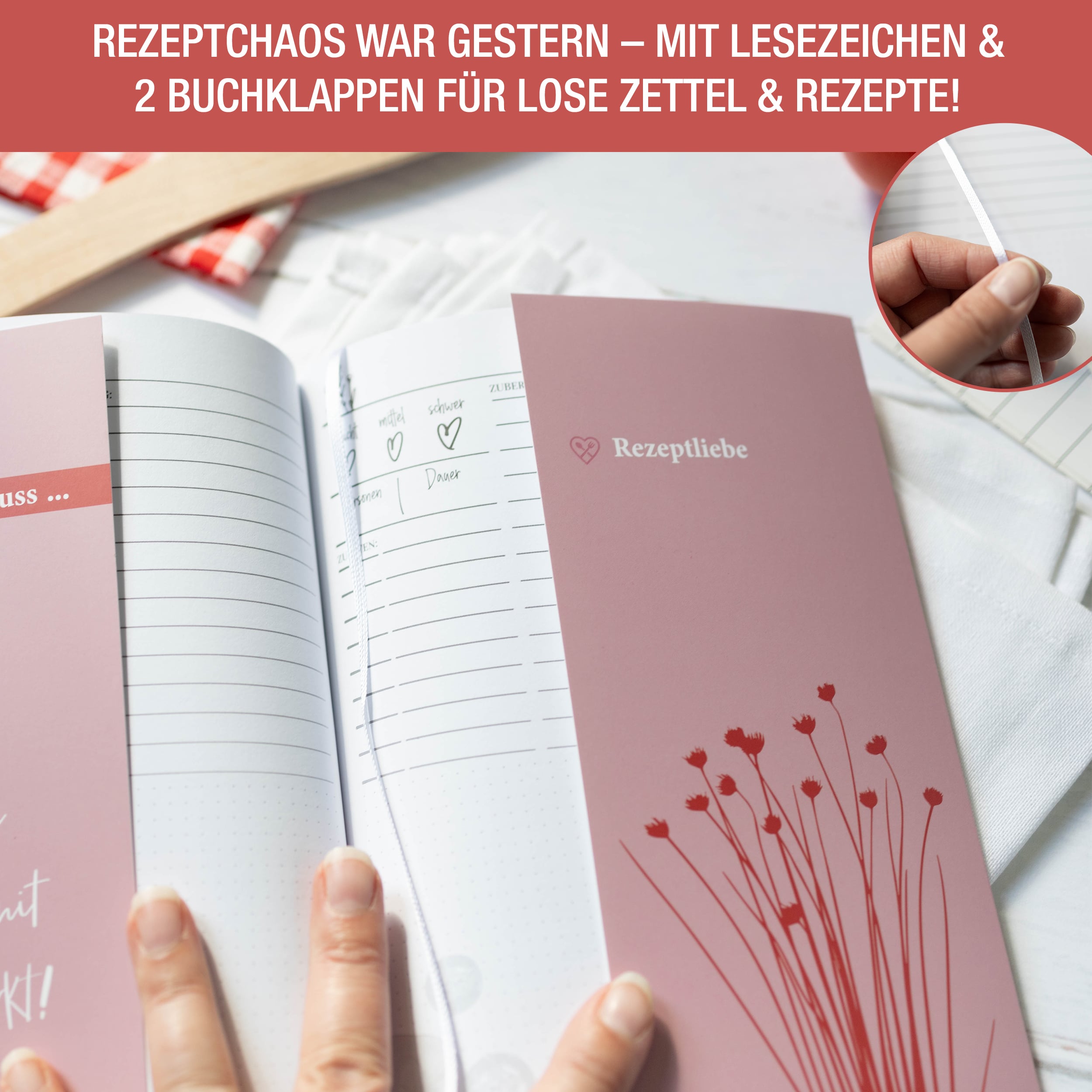 Rezeptbuch "Kräuterrosa" A5 Rezeptbuch "Kräuterrosa" A5