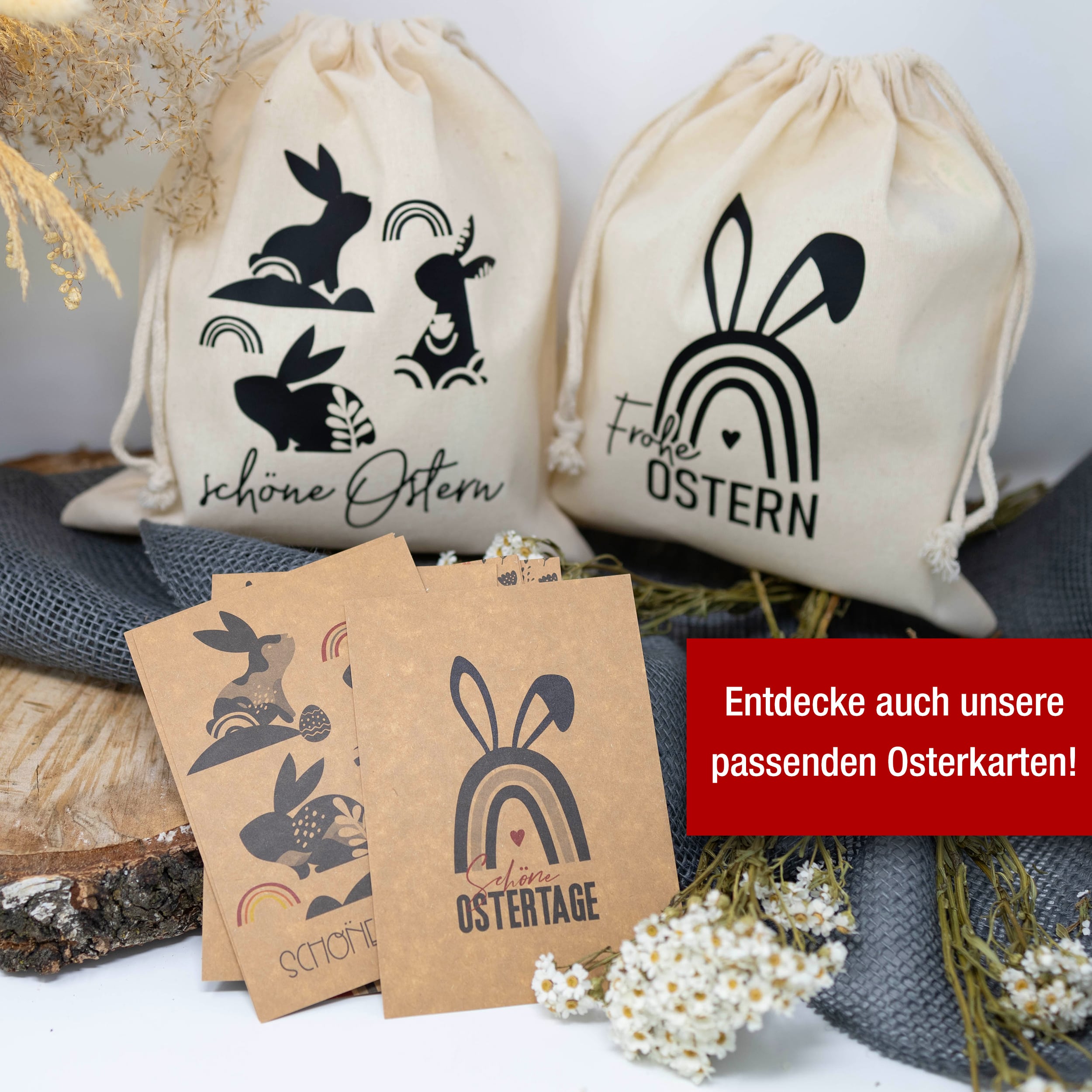 Ostern 2 Zuzieh Baumwollbeutel Set01 Ostern 2 Zuzieh Baumwollbeutel Set01
