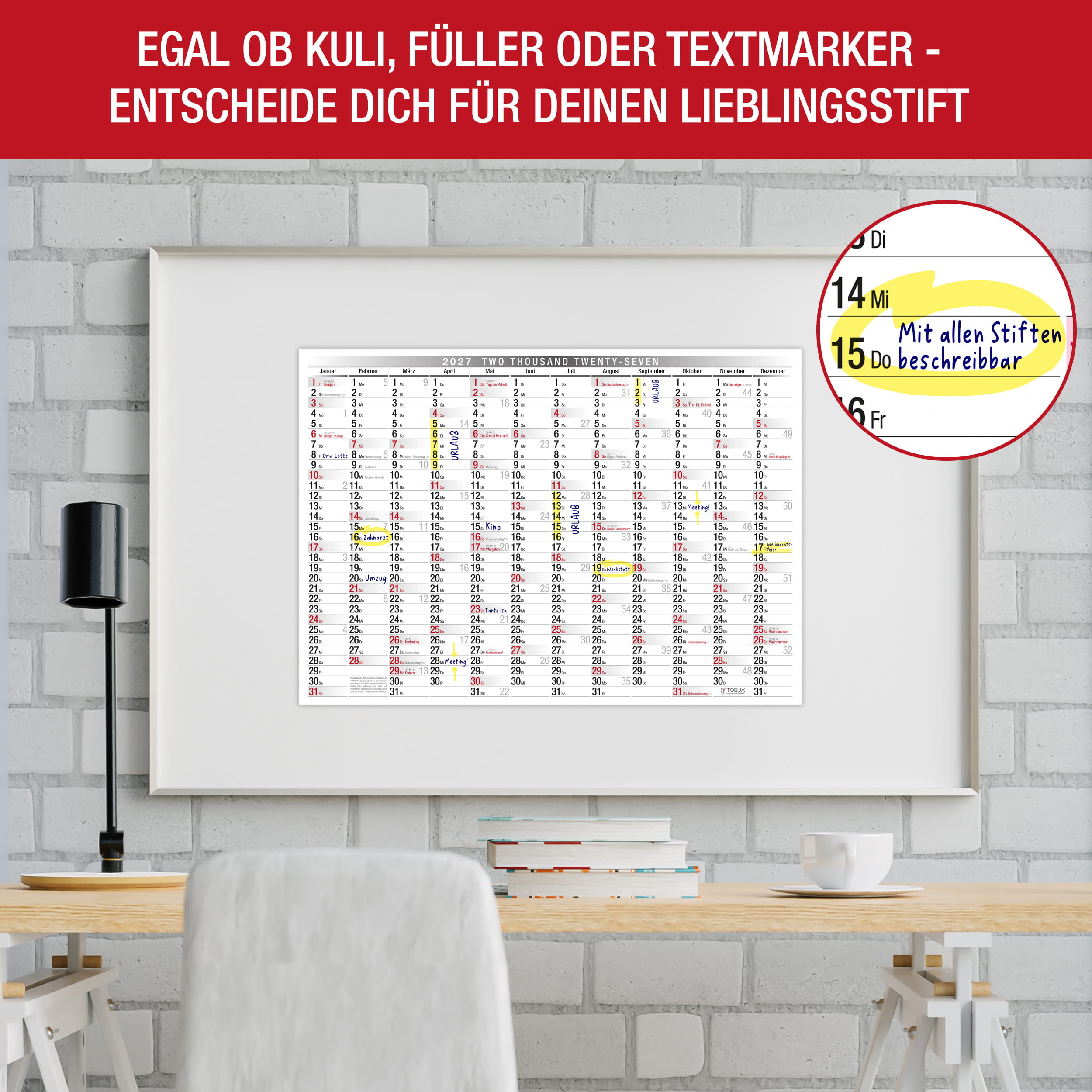Wandkalender A3 2026