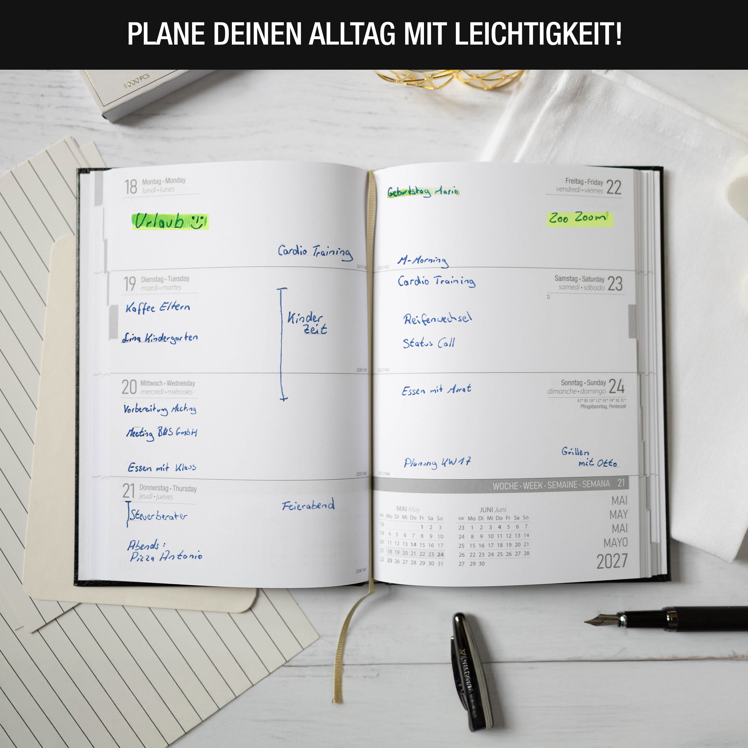 PlanWise Marbel Buchkalender 2027 A5
