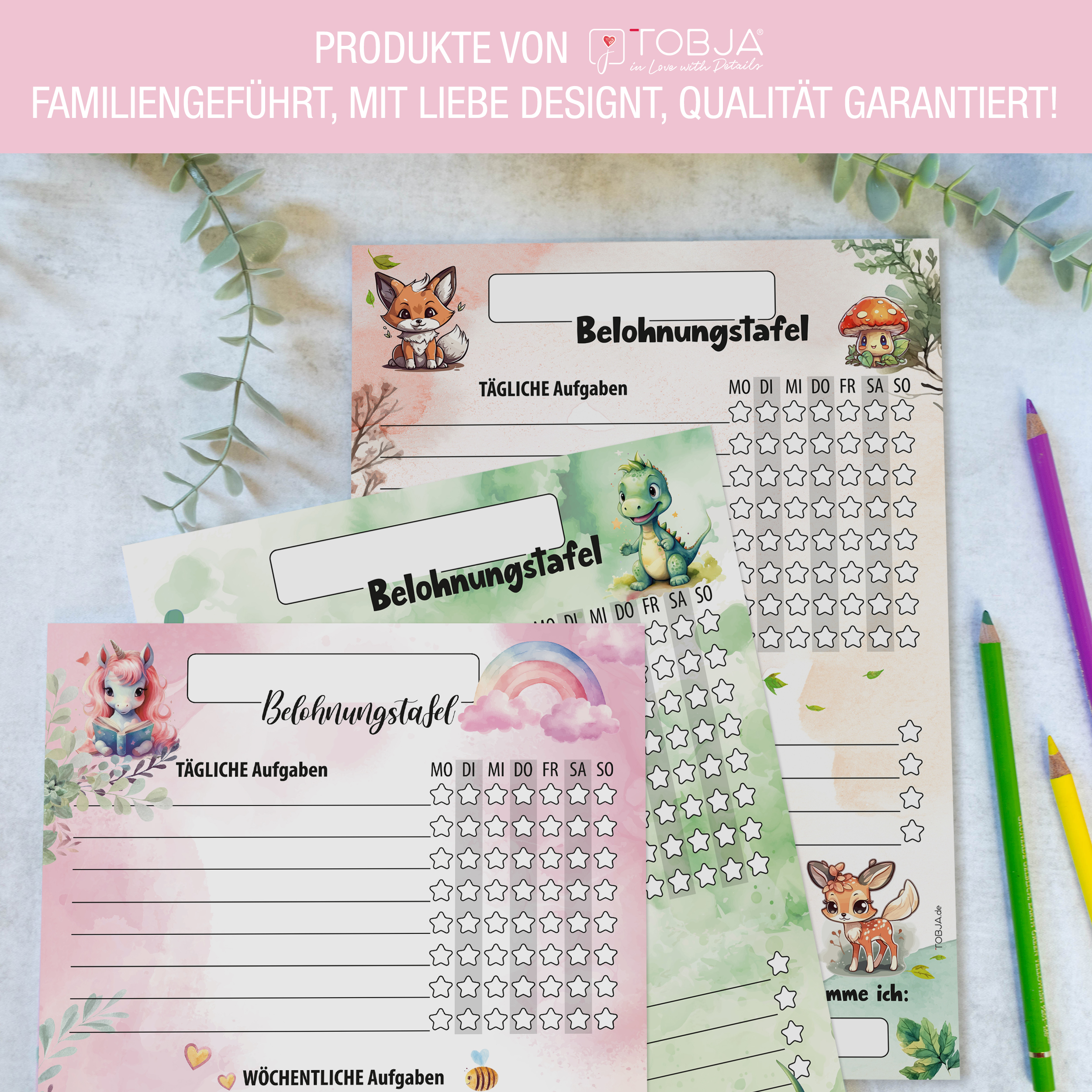 Belohnungstafel Kinder 25 Blatt Einhorn Belohnungstafel Kinder 25 Blatt Einhorn