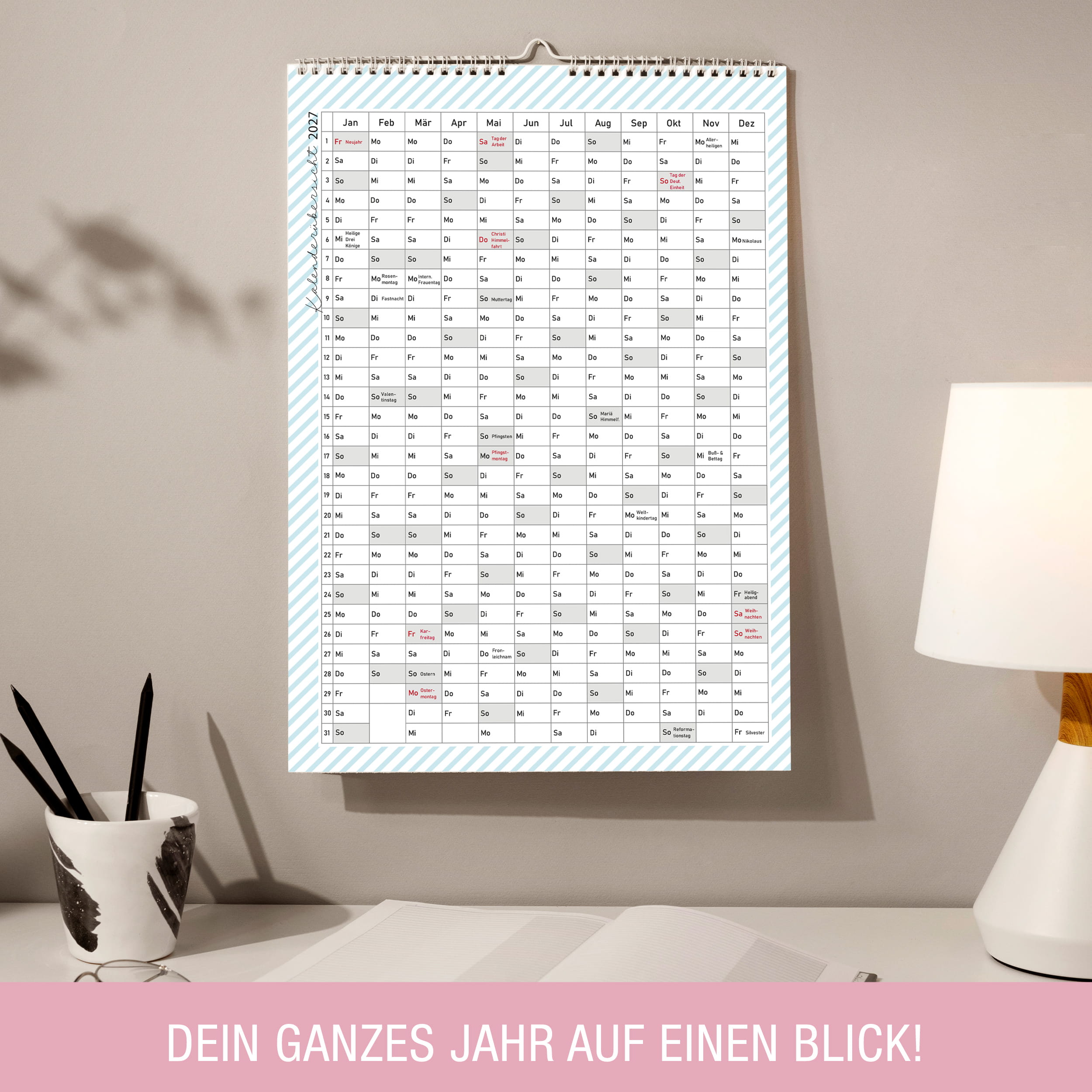 Paarkalender 2027 A4 – 3 Spalten