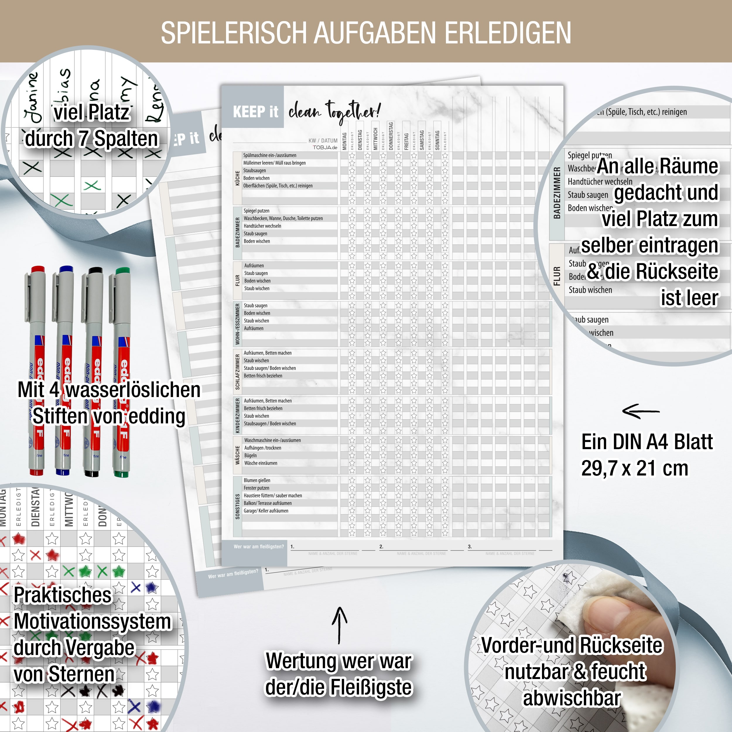 Haushaltsplaner Blatt 4 Stifte Haushaltsplaner Blatt 4 Stifte