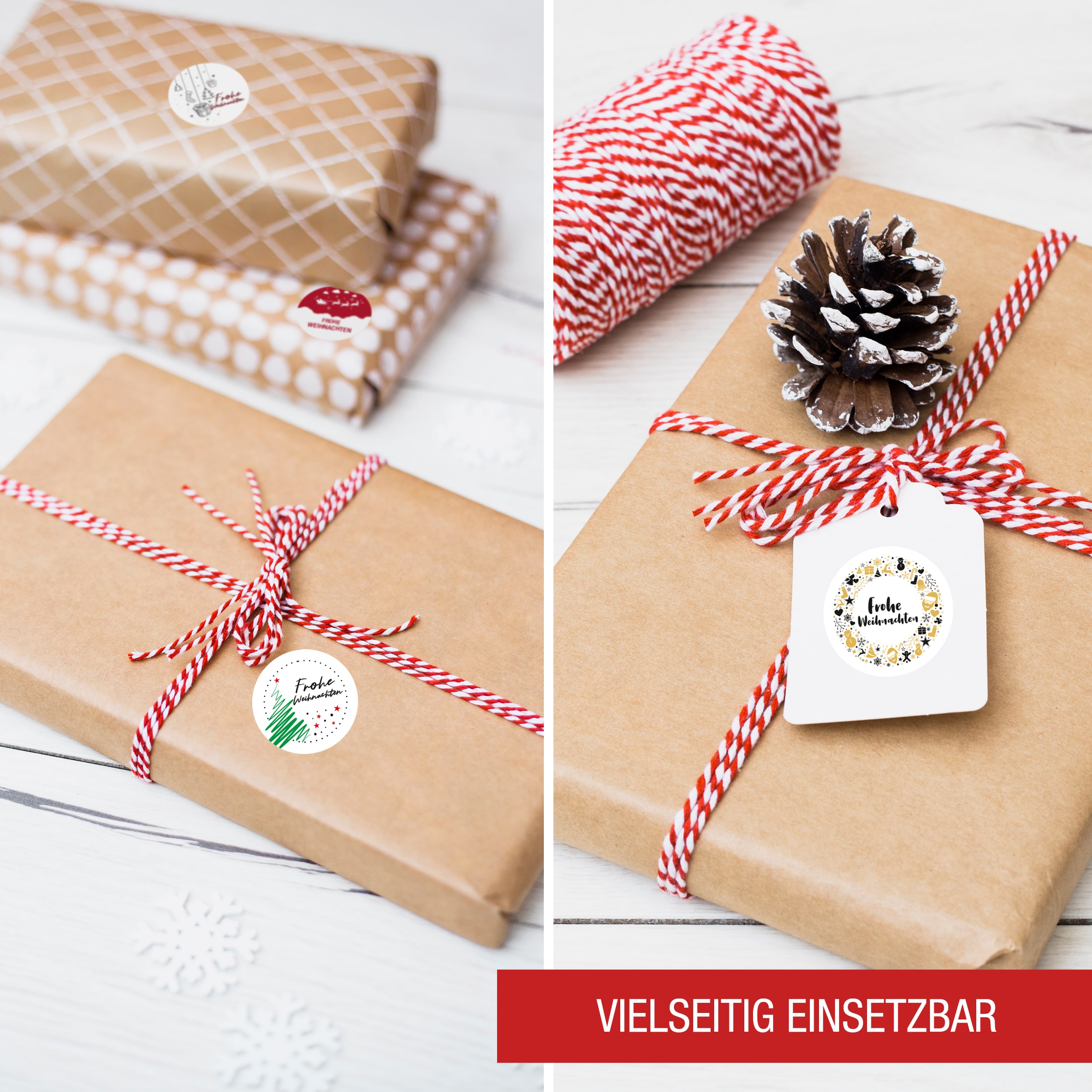 96 Aufkleber "Frohe Weihnachten" weiß 96 Aufkleber "Frohe Weihnachten" weiß