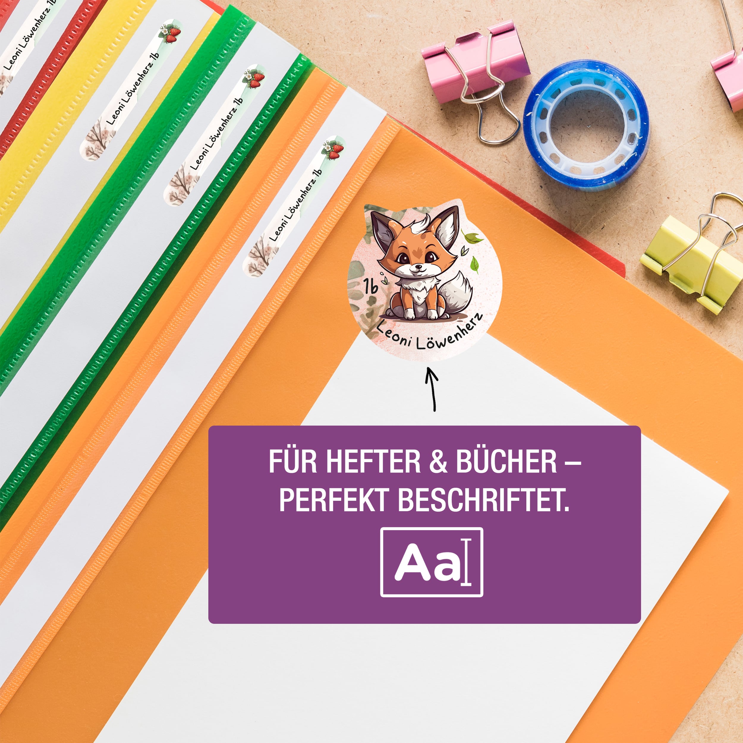 Sticker Set Waldtiere Grundschule personalisiert Name