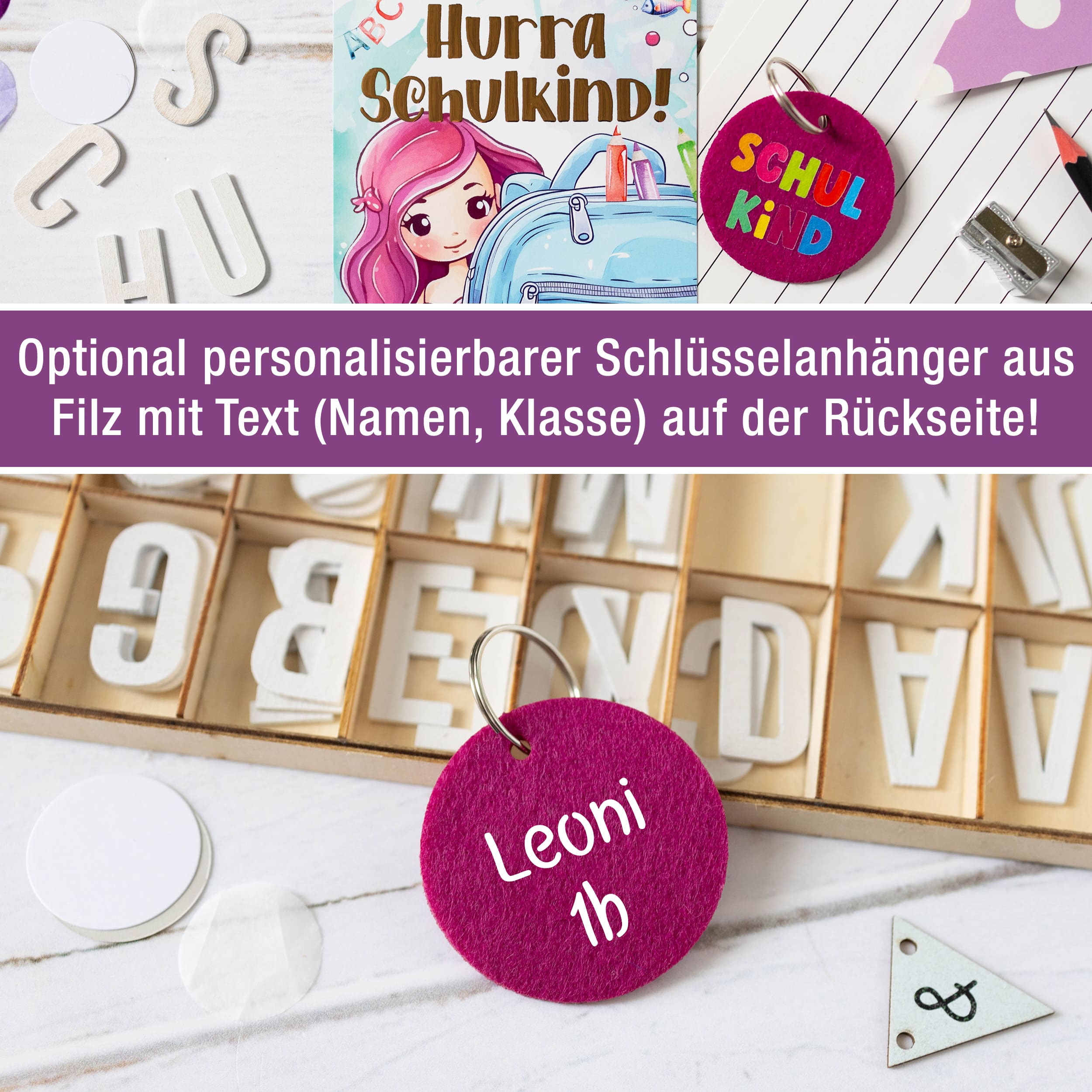 A6 Karte Glückwunsch Einschulung Meerjungfrau + Anhänger Mit Name A6 Karte Glückwunsch Einschulung Meerjungfrau + Anhänger Mit Name