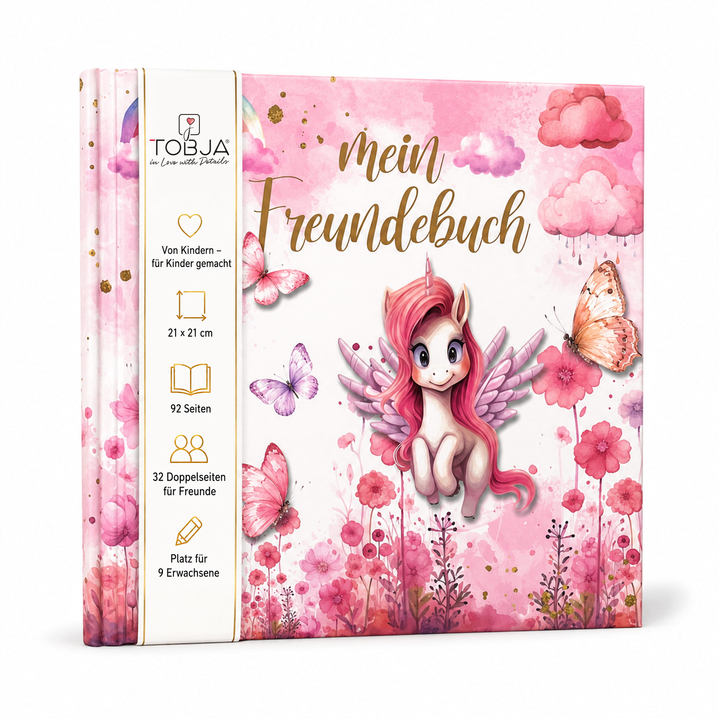 Freundebuch Grundschule Einhorn – 21 x 21 cm Hardcover