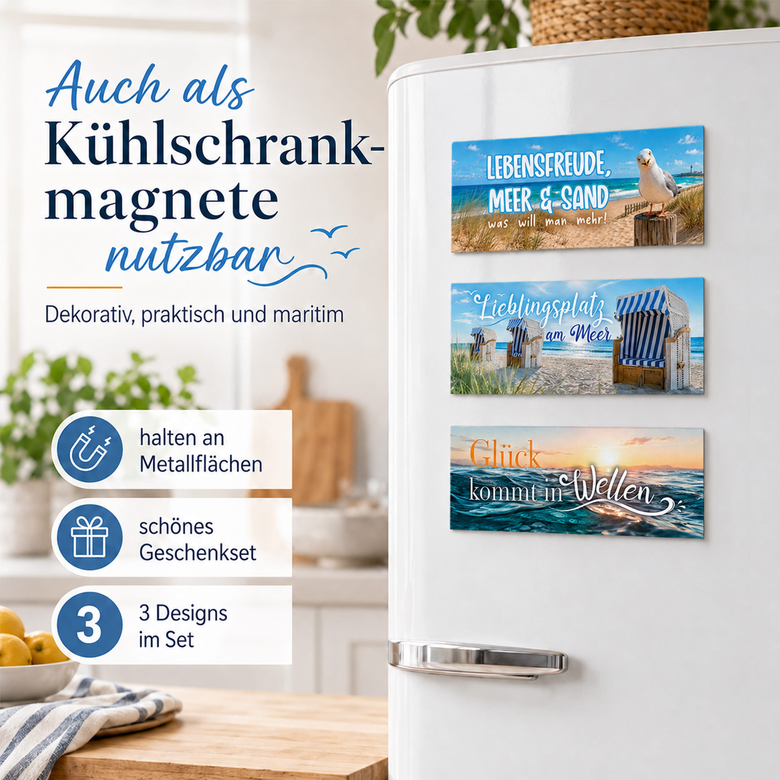 Magnet-System – Magnetset Meer (3 mag. Deko-Streifen für Tischkalender)
