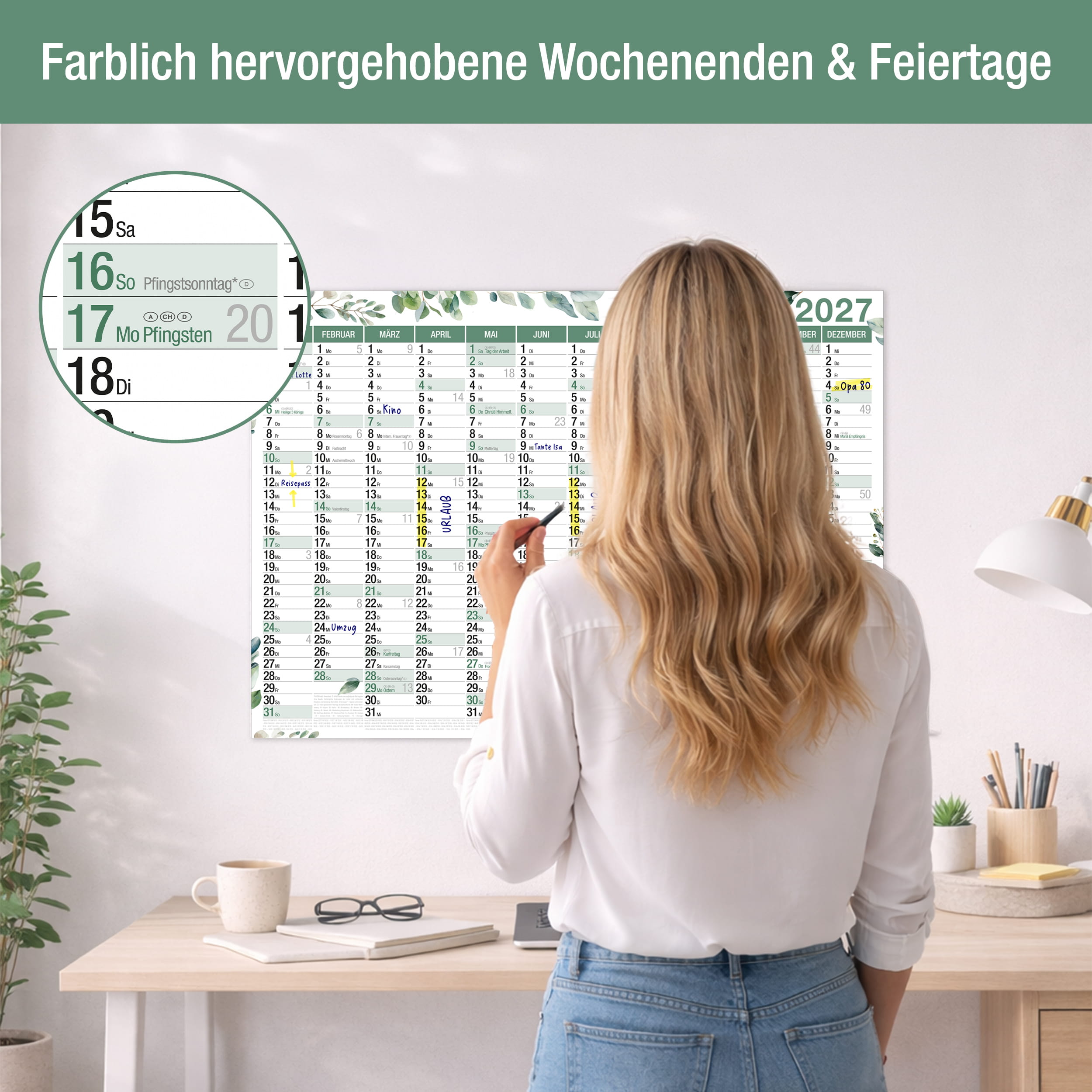 Wandkalender 2027 A2 Eukalyptus Botanical