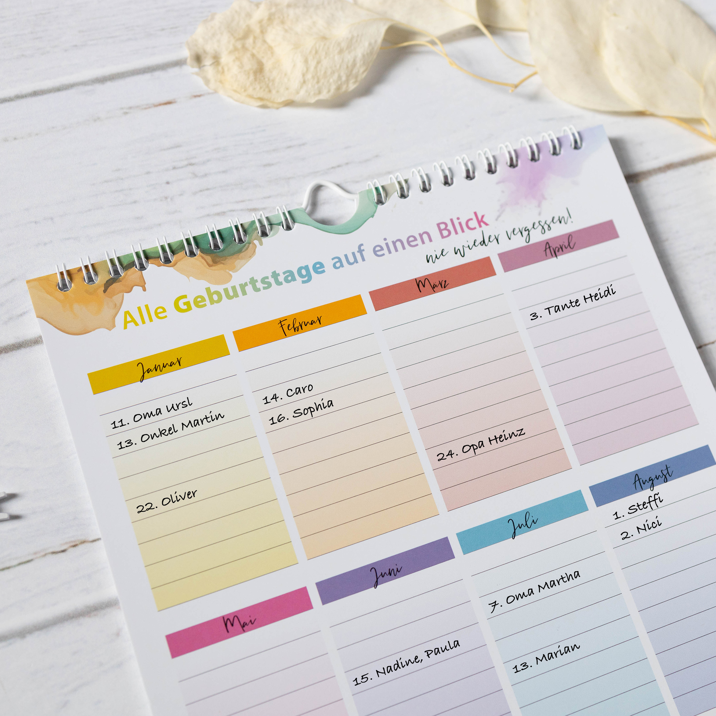 A4 Bastelkalender 2025 "Aquarell" A4 Bastelkalender 2025 "Aquarell"