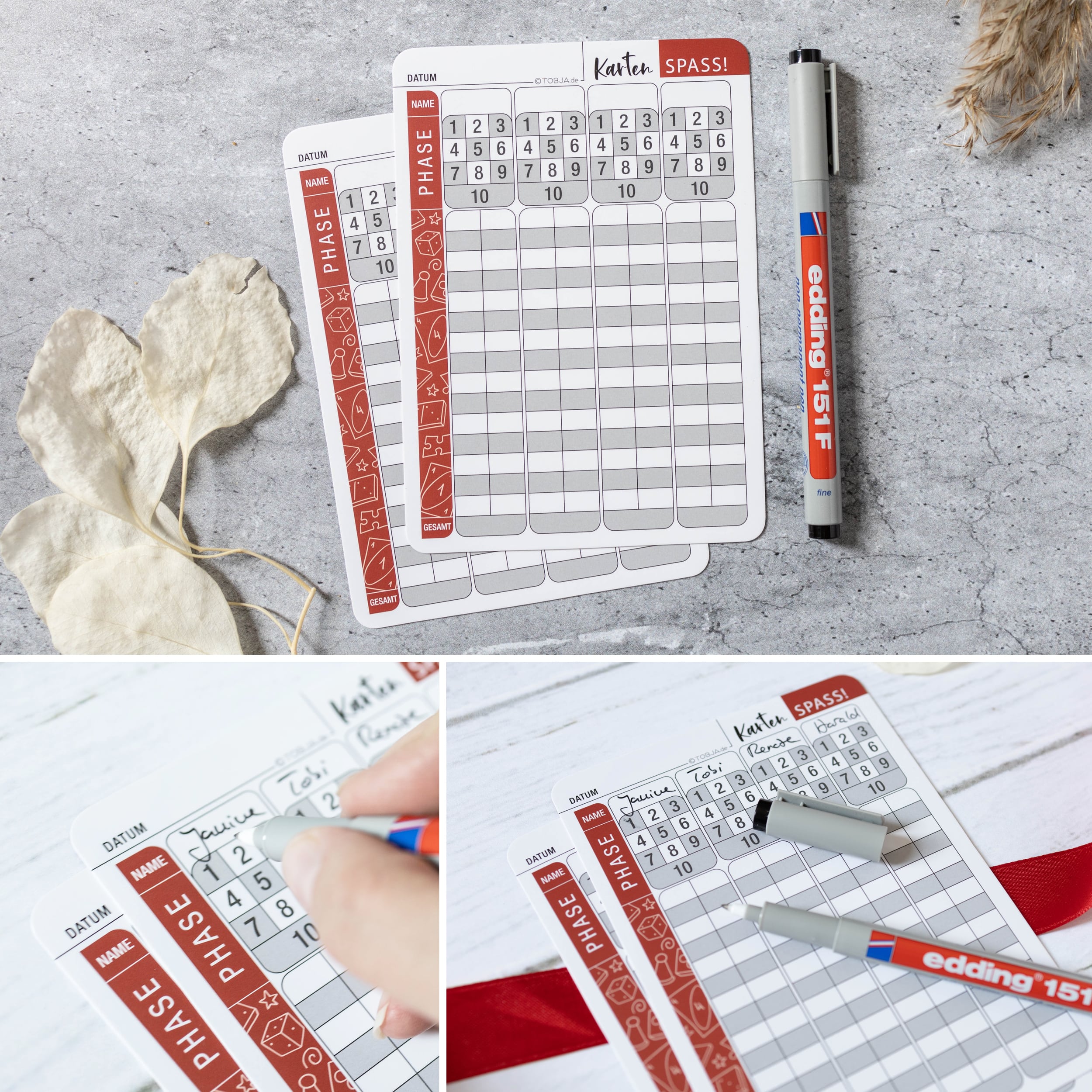 A6 Abwischbare Ersatzblätter Wertungsblatt