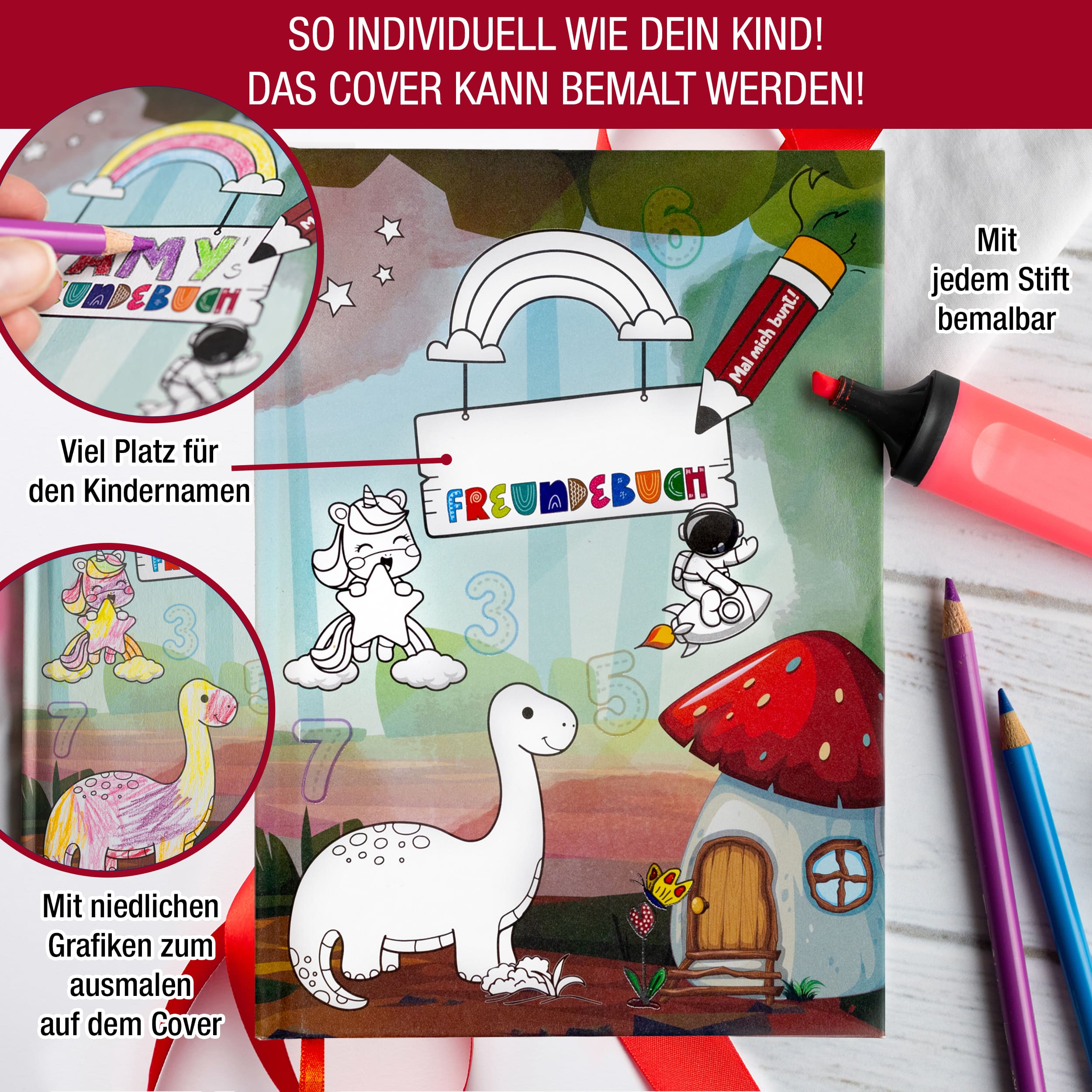 Freundebuch mit Personalisierter Stofftasche Freundebuch mit Personalisierter Stofftasche