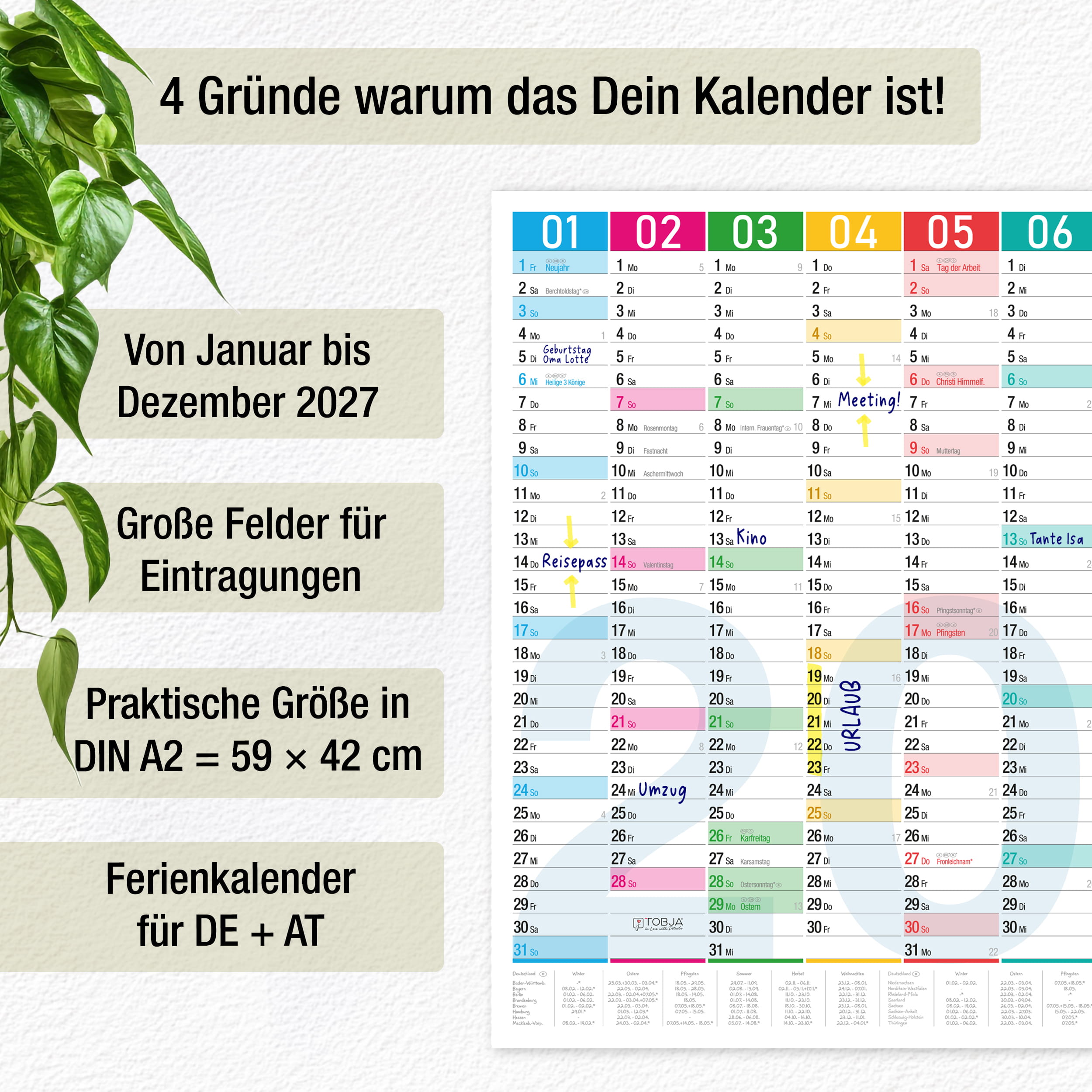 Wandkalender 2027 A2 Color Blocks