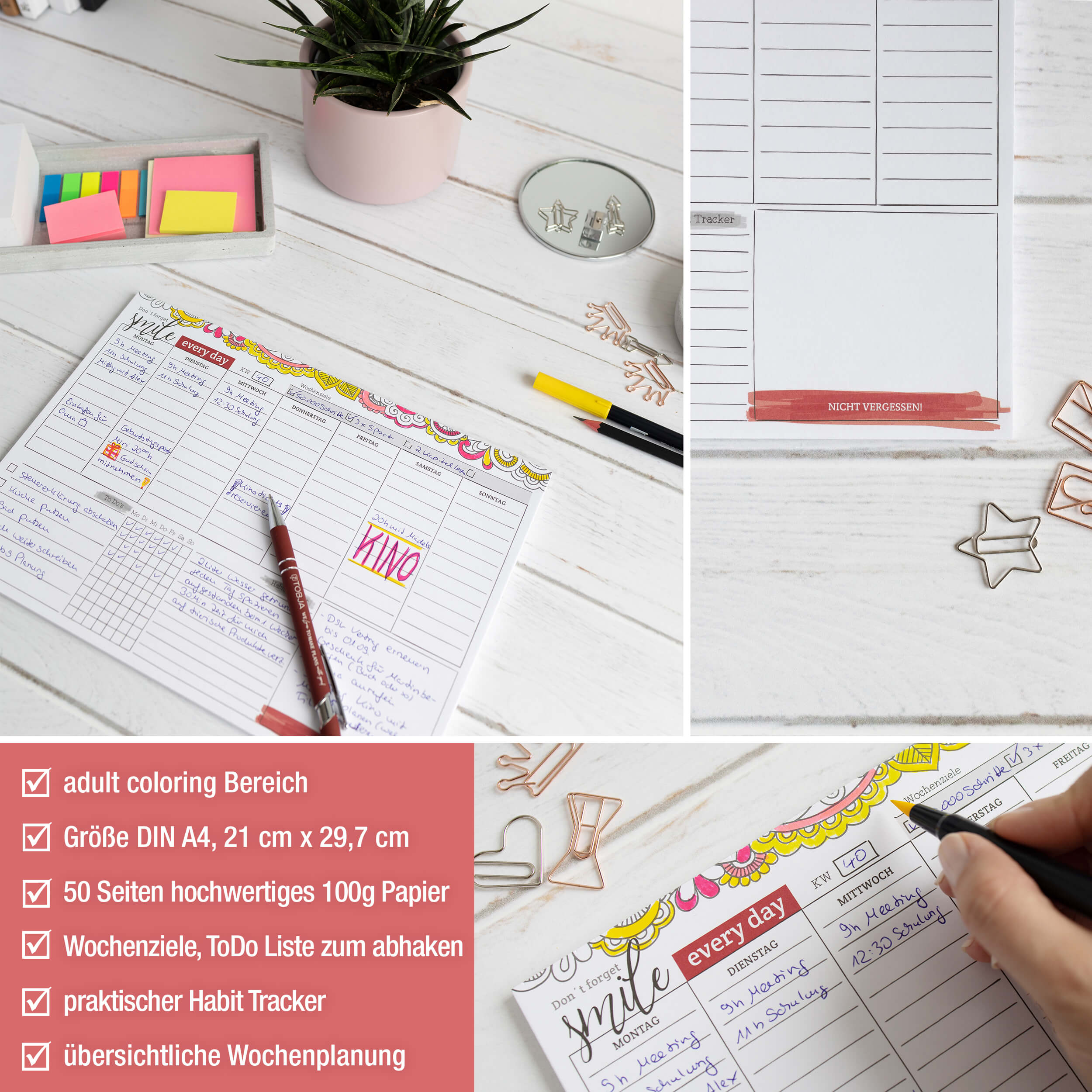 Wochenplaner A4 50 Blatt "every day"