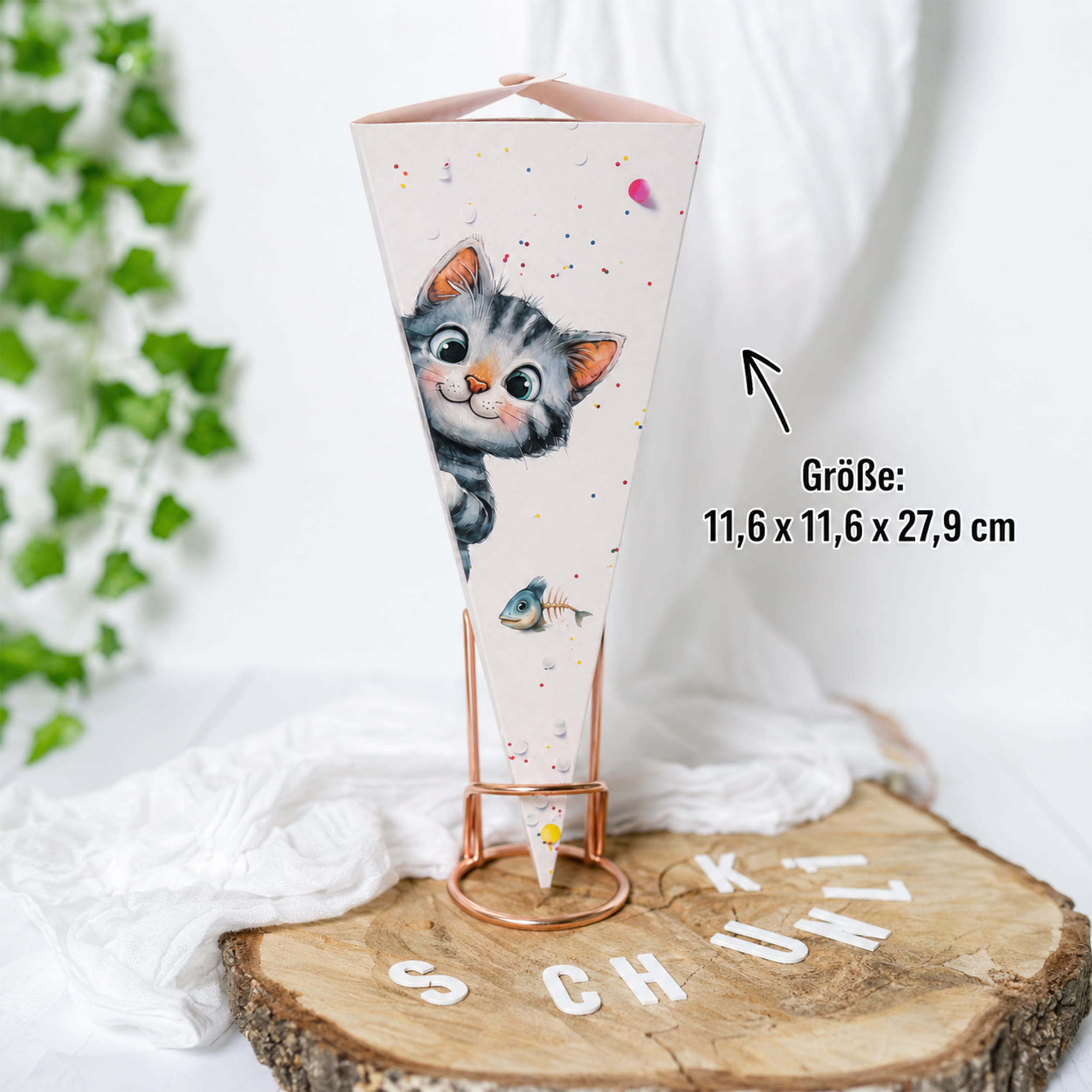 Mini Schultüte Katze für Geschwister