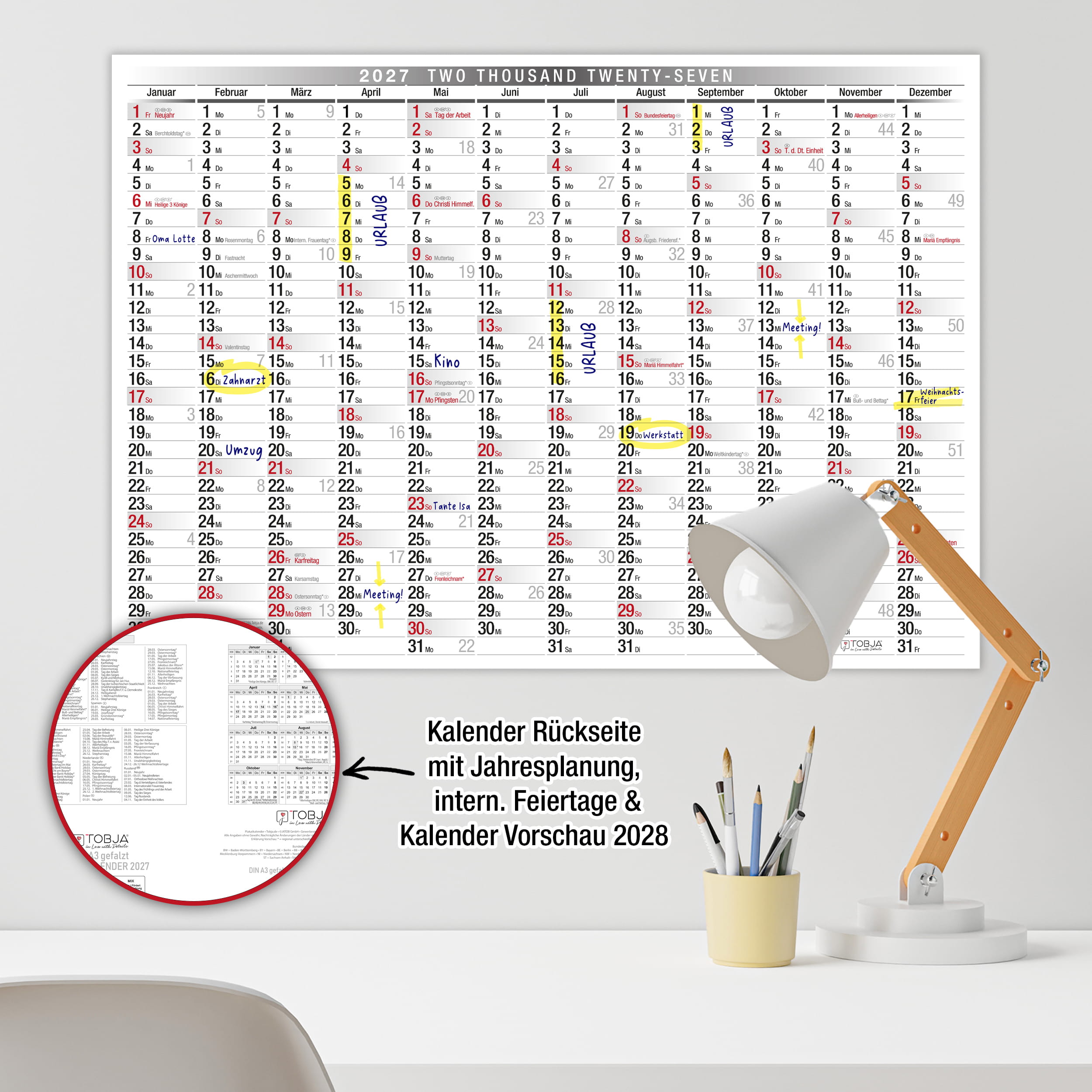 Wandkalender A3 2026
