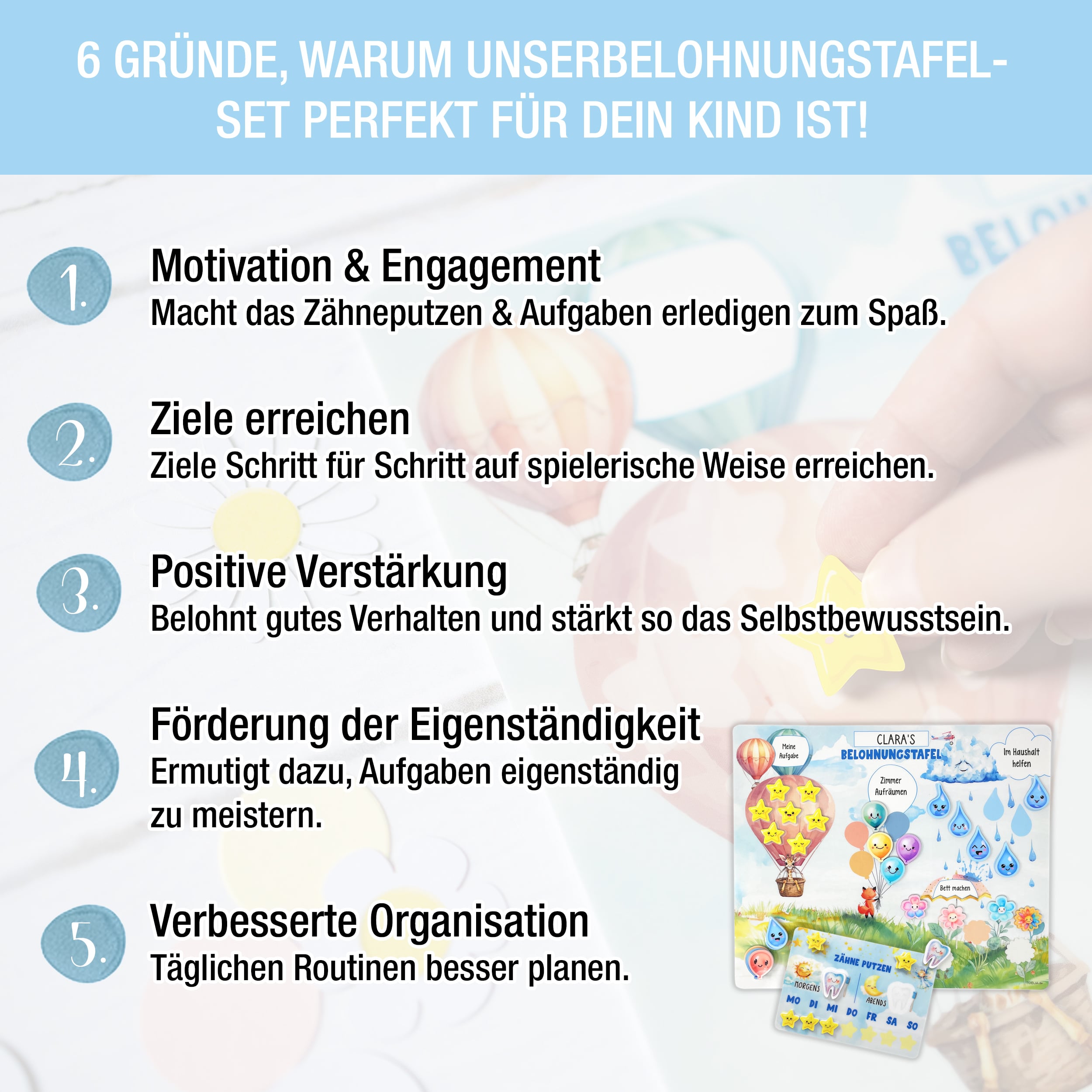 Belohnungstafel Set mit Zahnputztafel Belohnungstafel Set mit Zahnputztafel