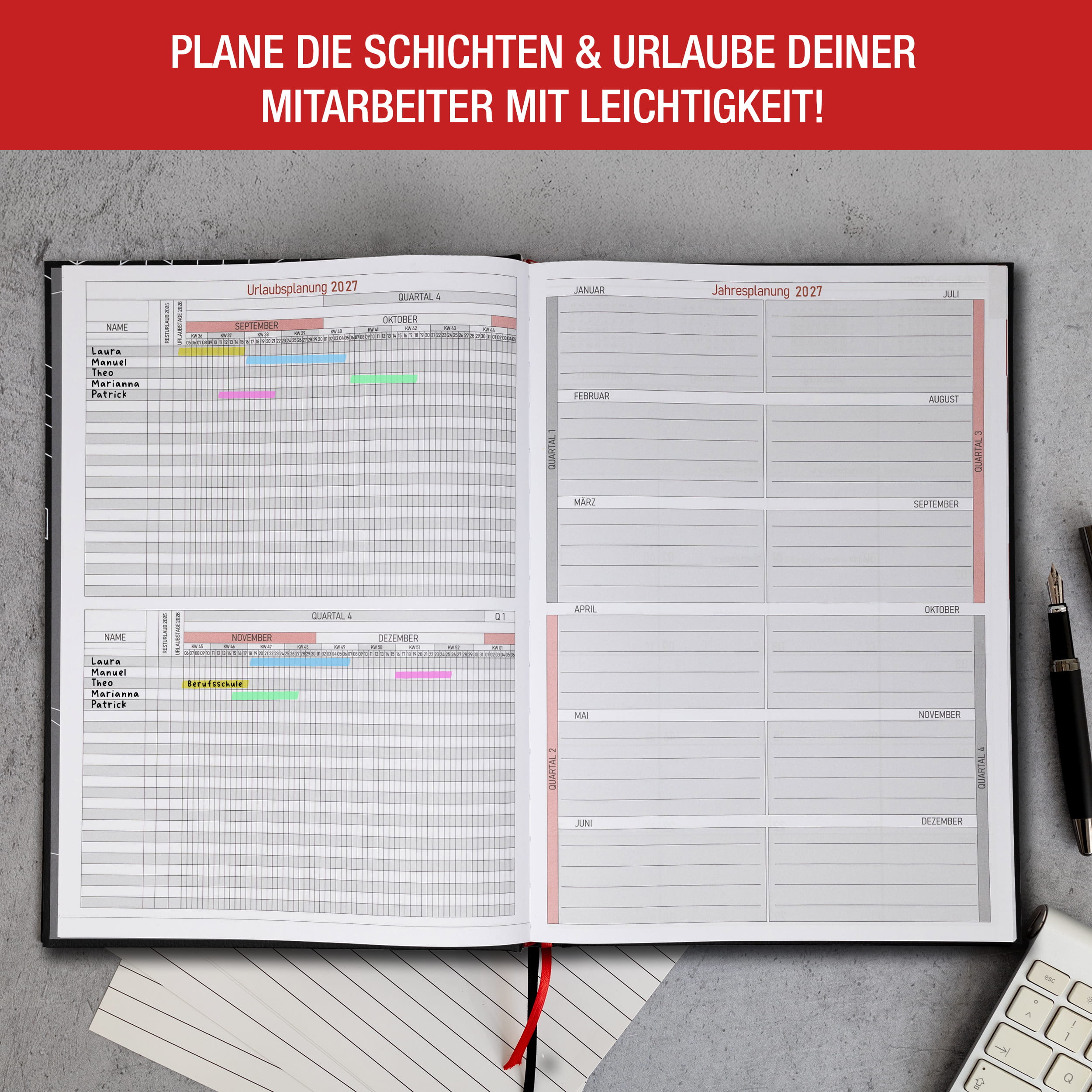 Praxisplaner 2027 A4 Mono Hardcover Layflat