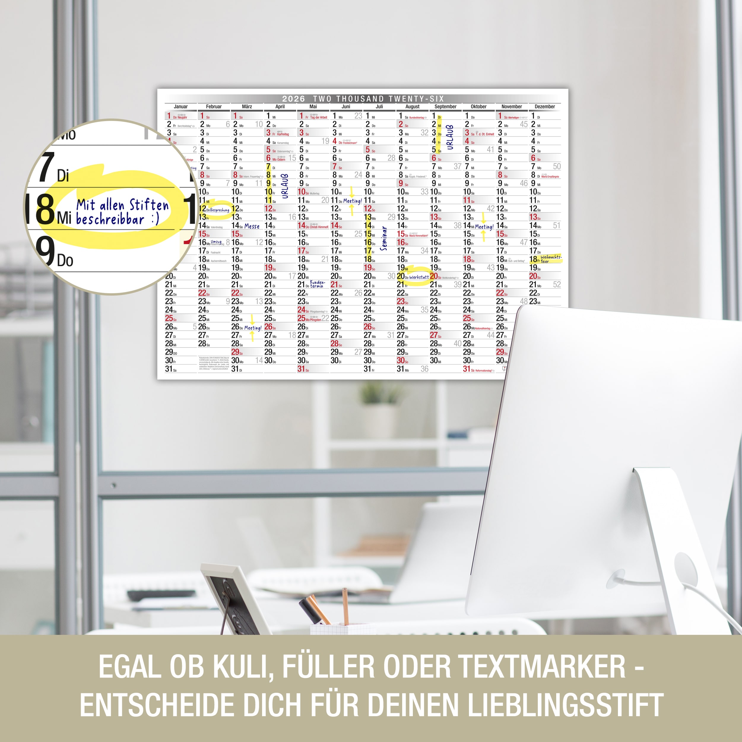 Wandkalender A3 2026 Wandkalender A3 2026