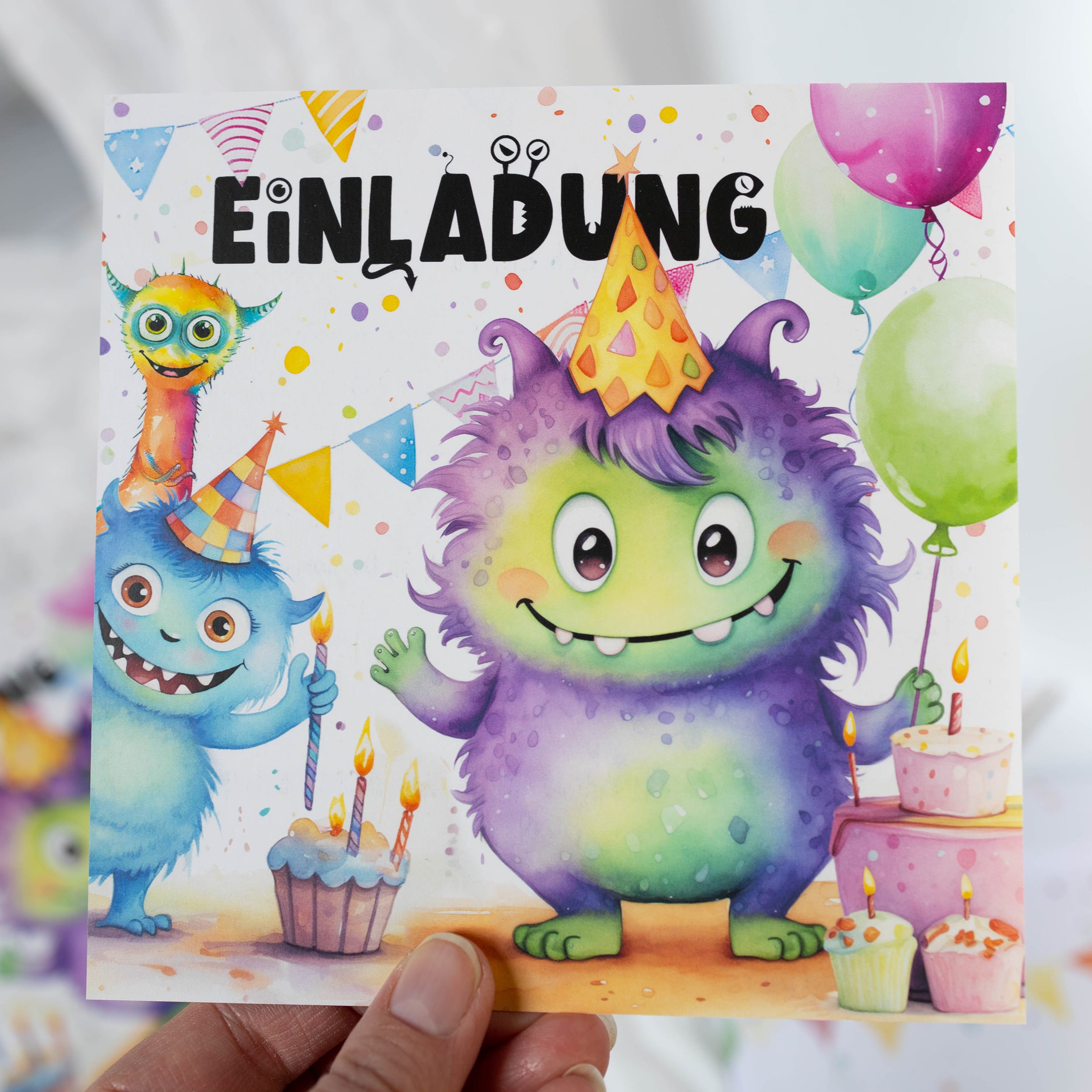 XXL Monster Einladungskarten für Kindergeburtstag XXL Monster Einladungskarten für Kindergeburtstag