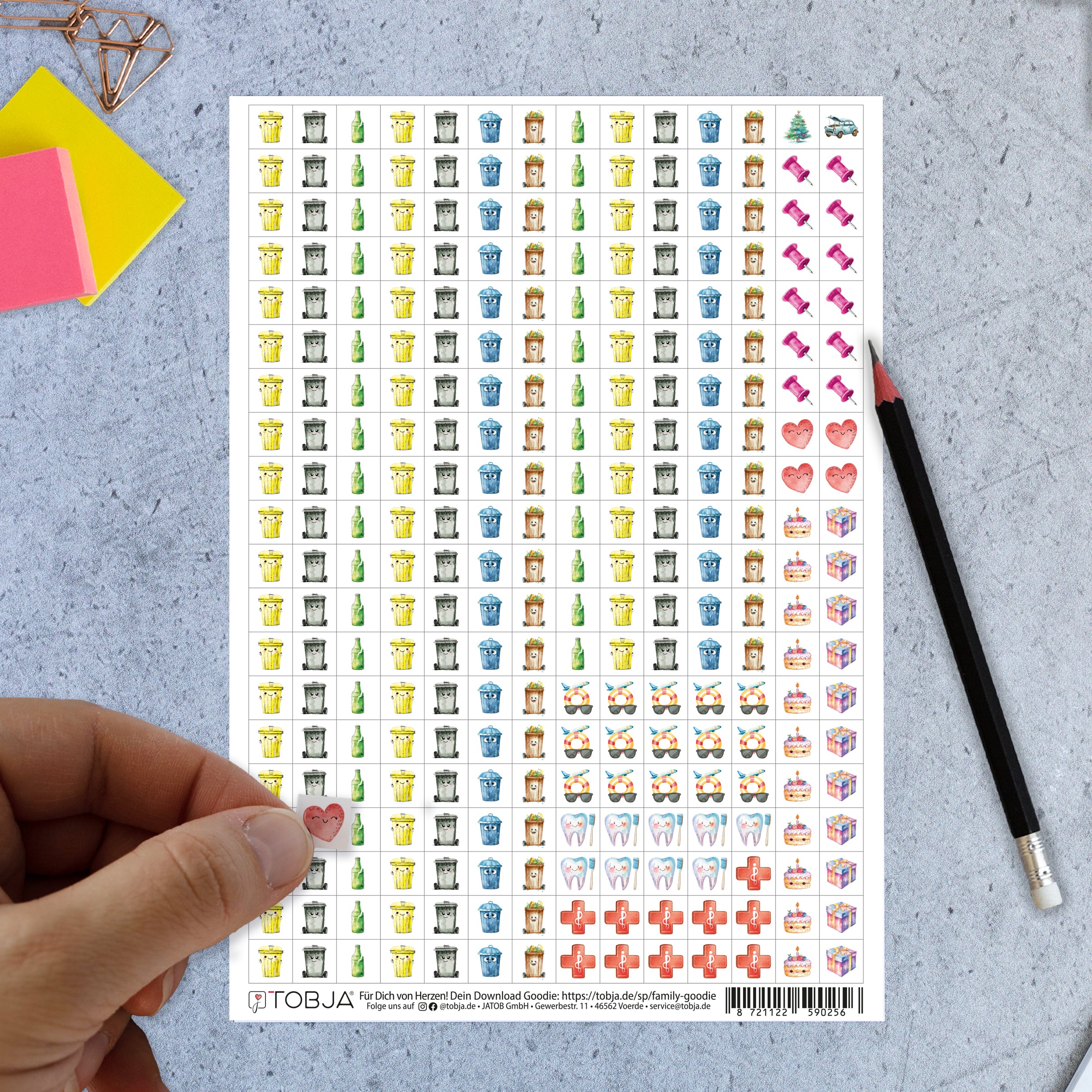 Kalender Sticker Set "Aquarell"