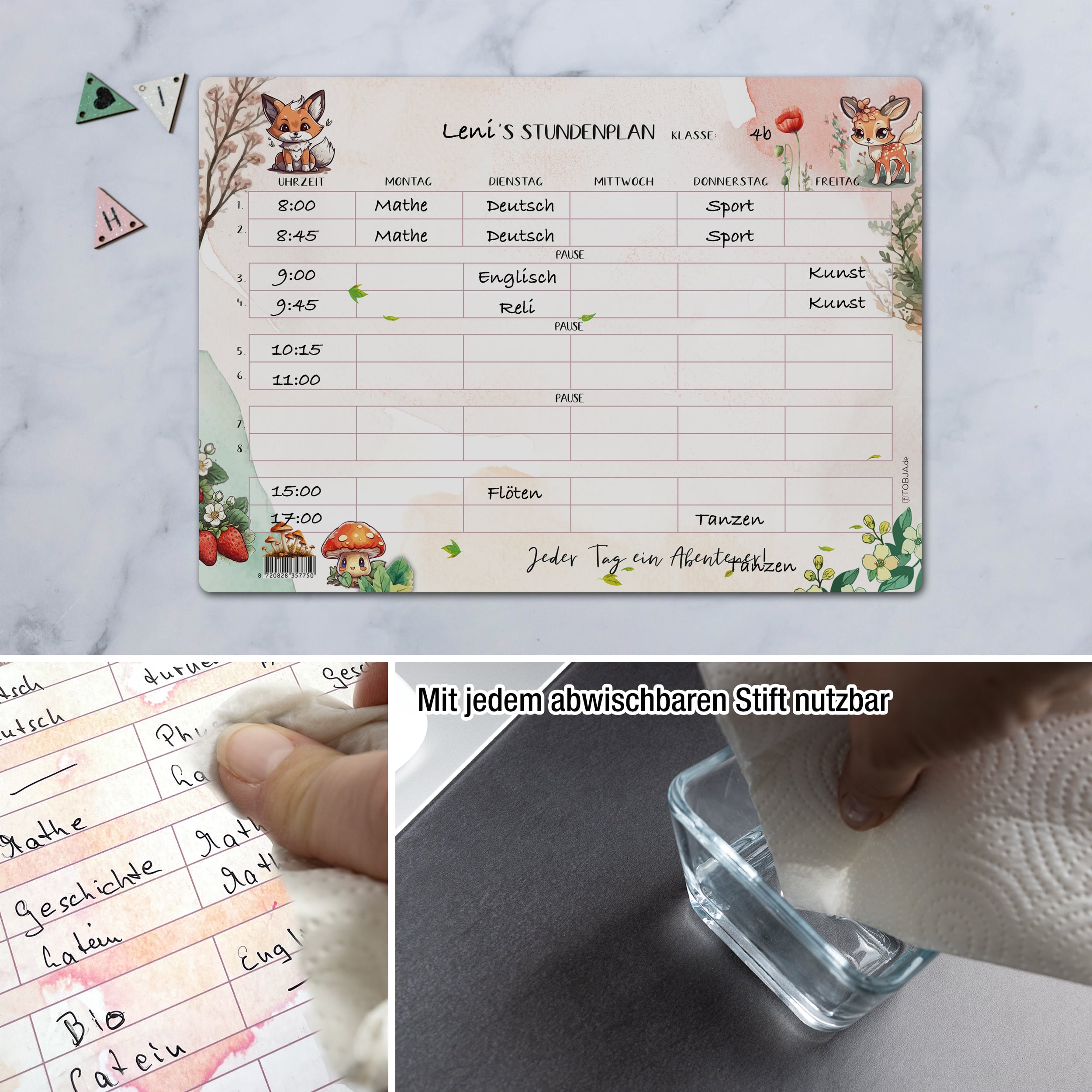 Stundenplan Waldtiere magnetisch