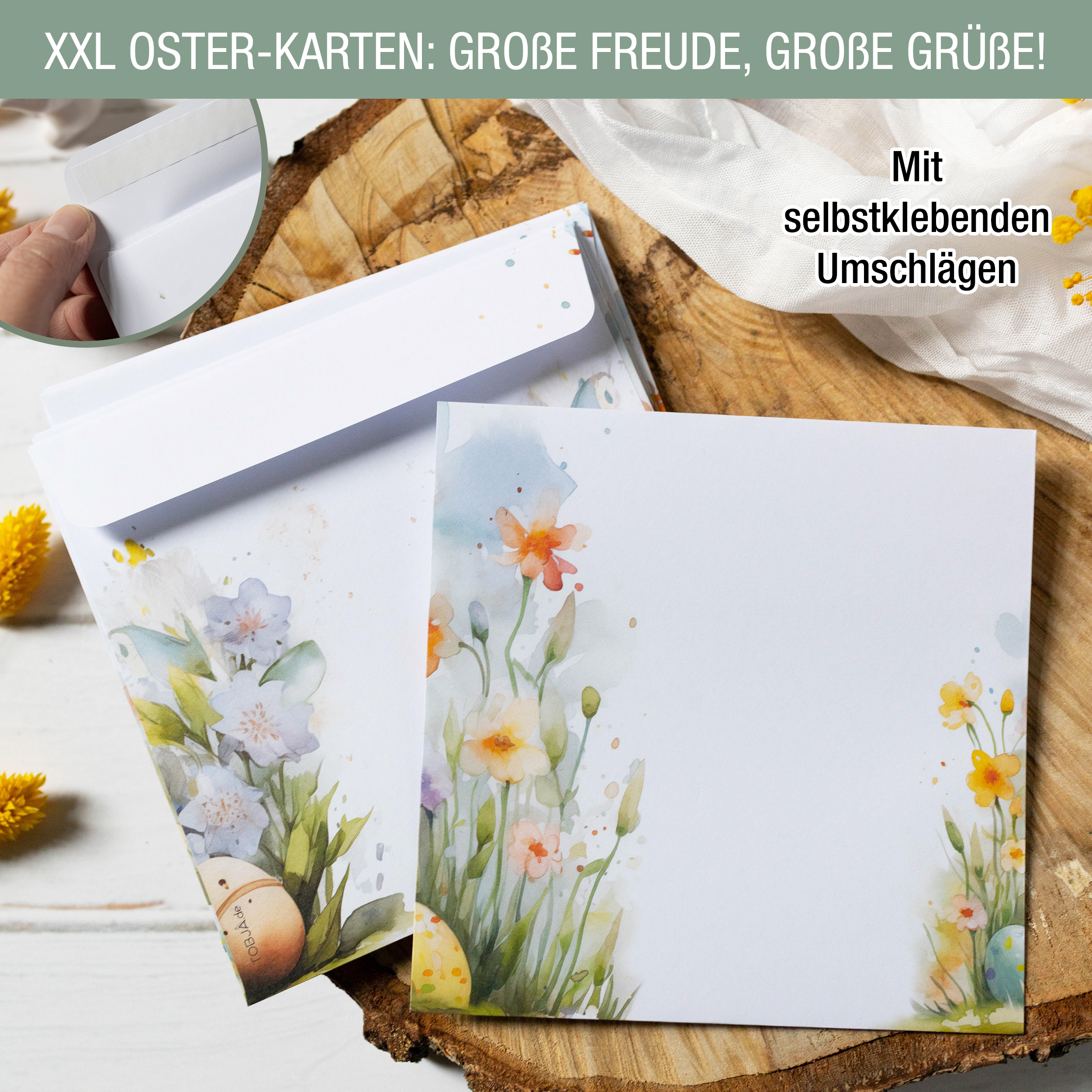 Osterkarten XXL mit Umschlägen
