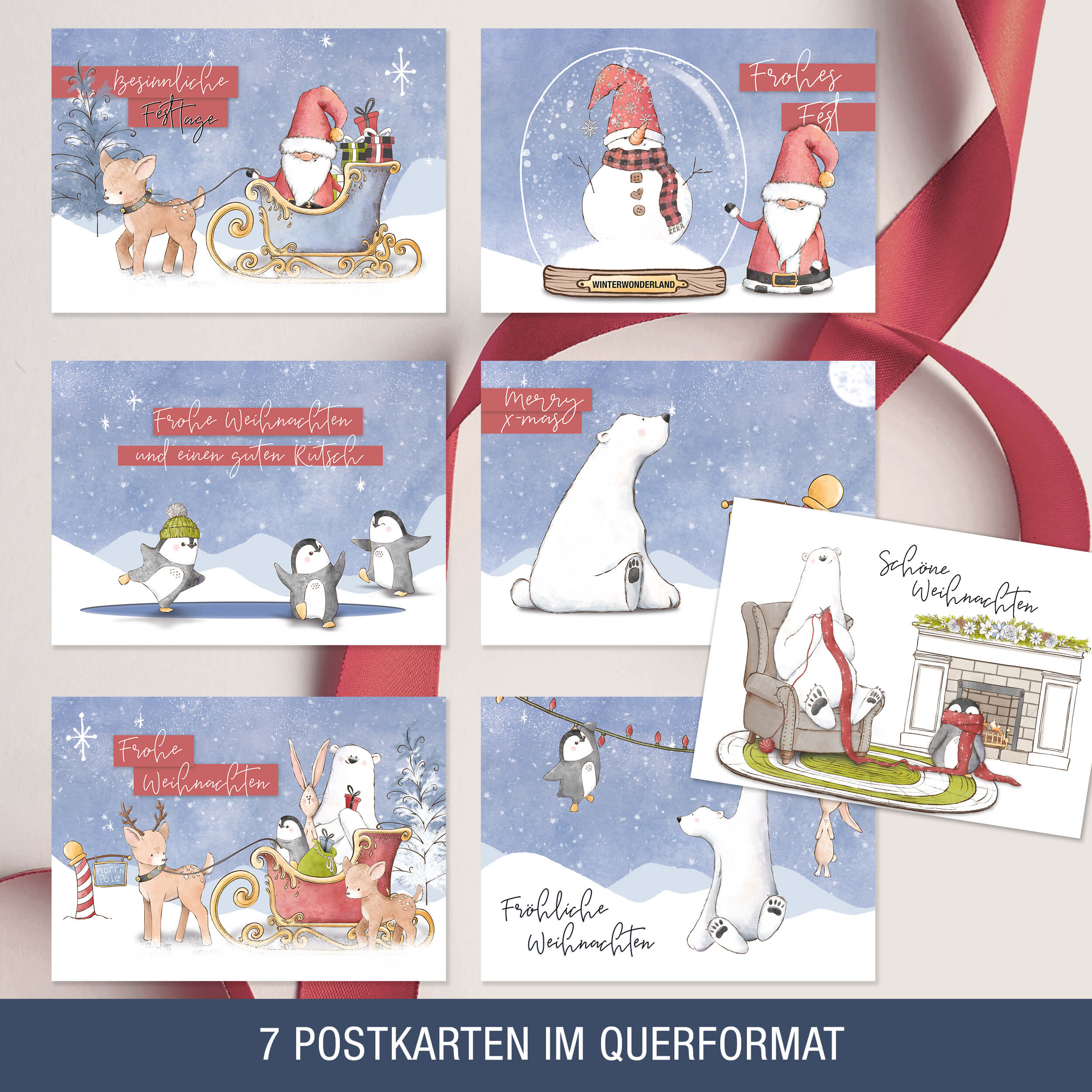 Weihnachtspostkarten "Tiere im Schnee" Weihnachtspostkarten "Tiere im Schnee"