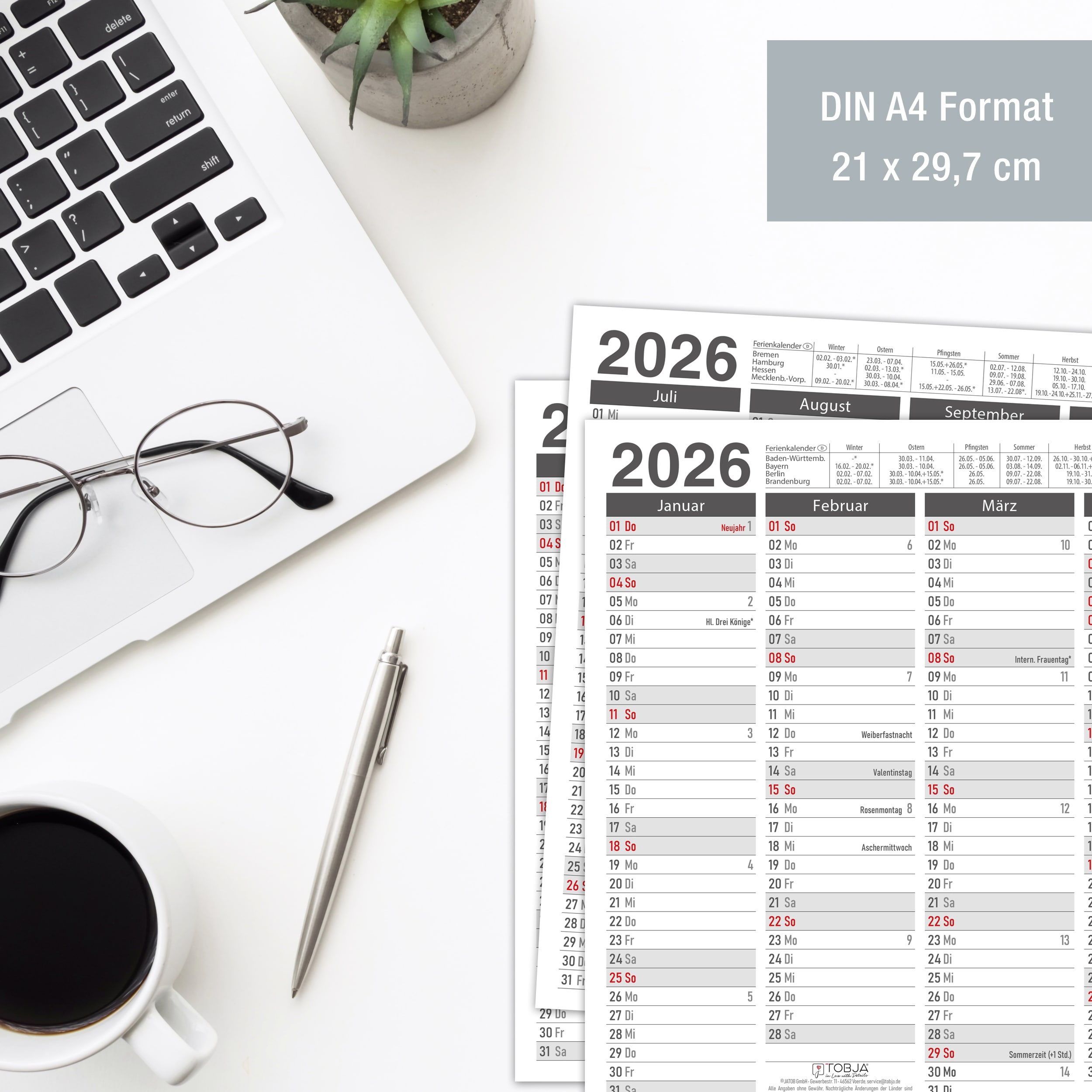 Tafelkalender 2026 "Anthrazit"