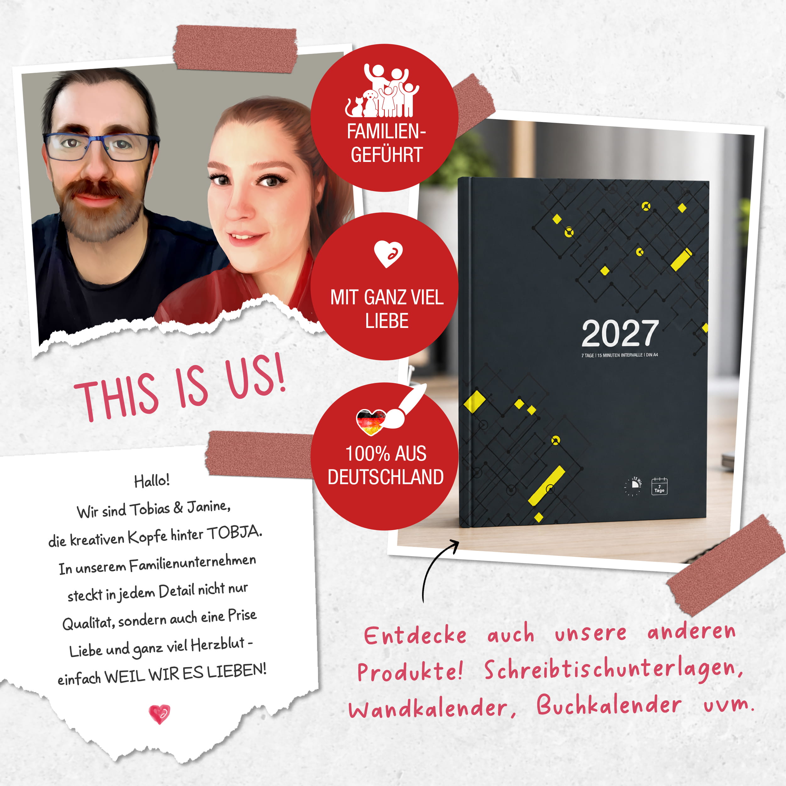 Magnet-System Titan – Komplettset 2027: Aufsteller + Kalender + Magnetset Büro-Humor
