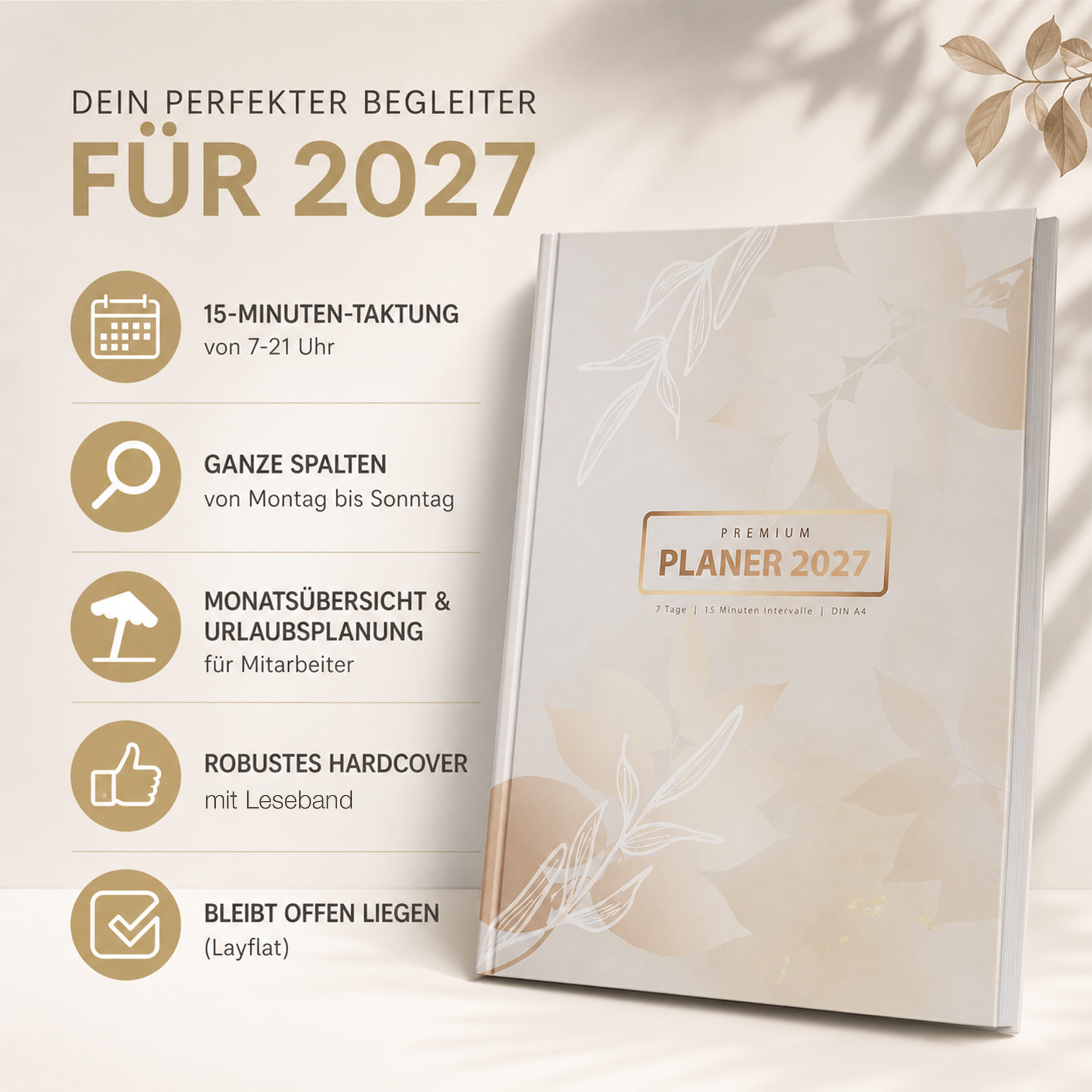 Praxisplaner 2027 A4 Bloom Premium Hardcover